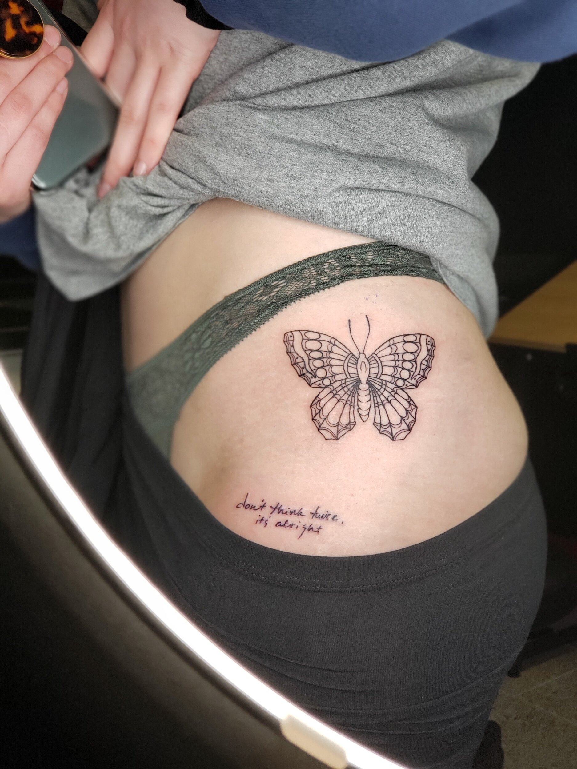 Butterfly and script 