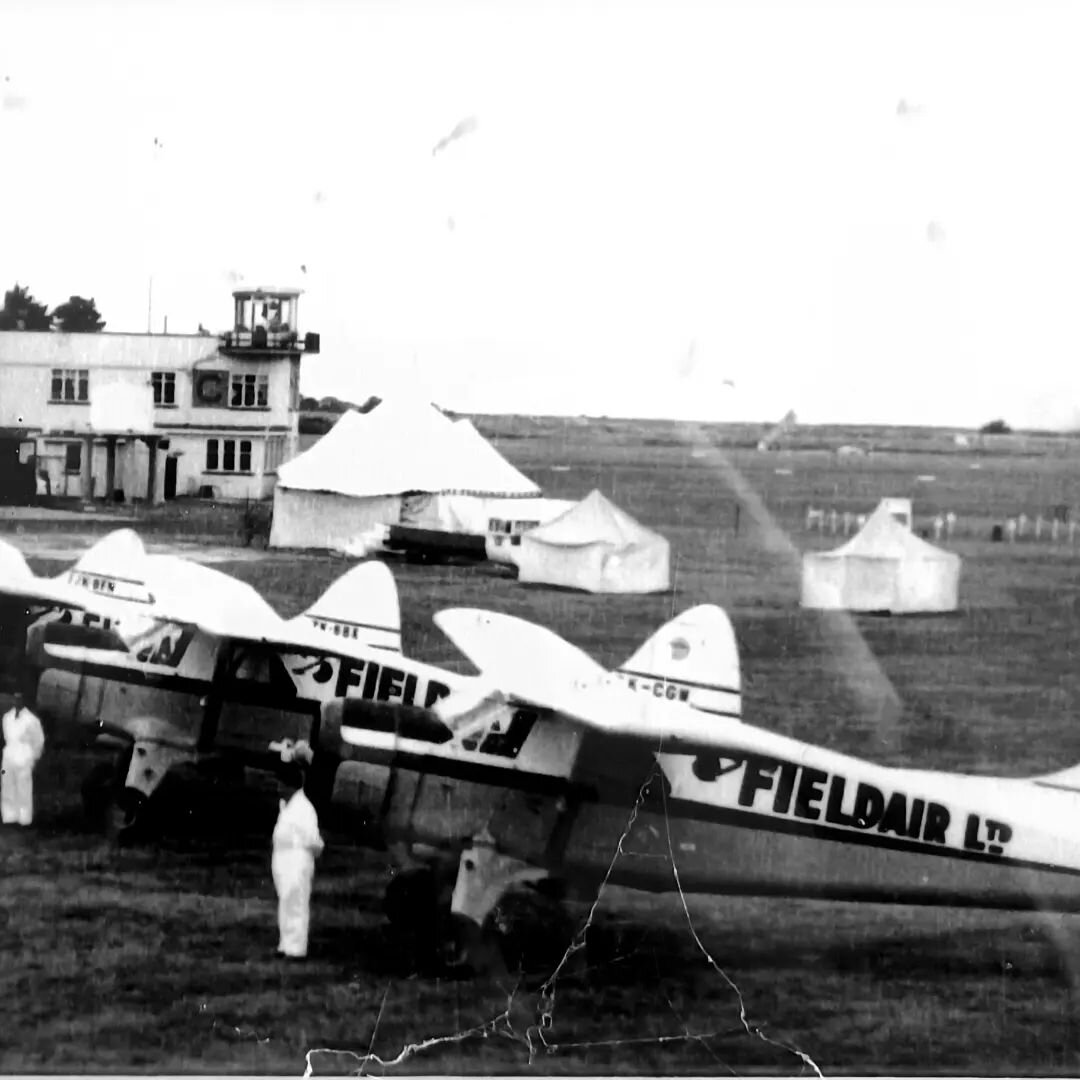 I loved my day sleuthing for information on my brother Michael's flying days and topdressing in Hawke's Bay for our next  Tales From The Farm book. 
At the CHB  Aero  Club club rooms, we  found this old photo of Feildair planes. Michael got his first