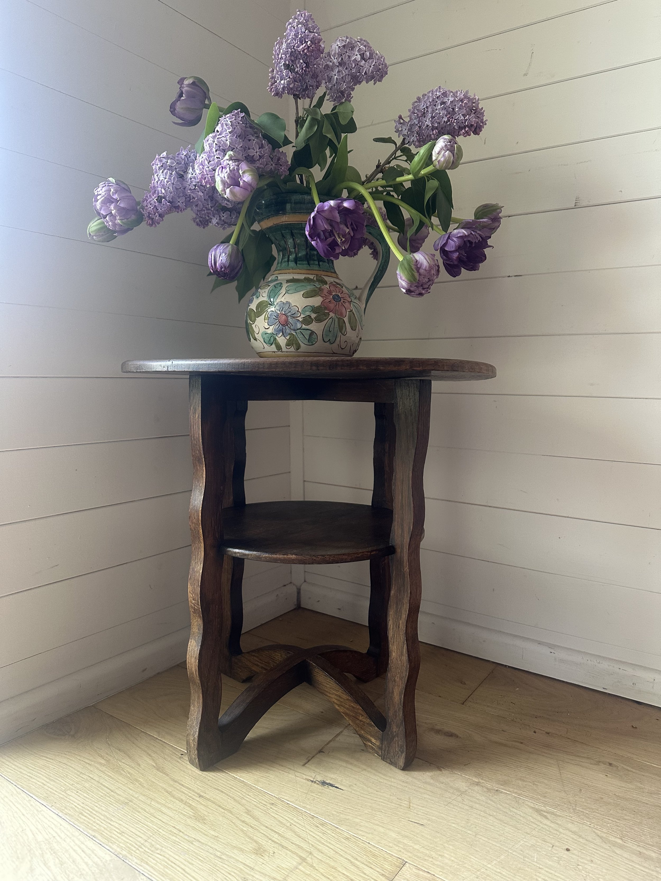 Pretty Oak Side Table by Fyne Ladye