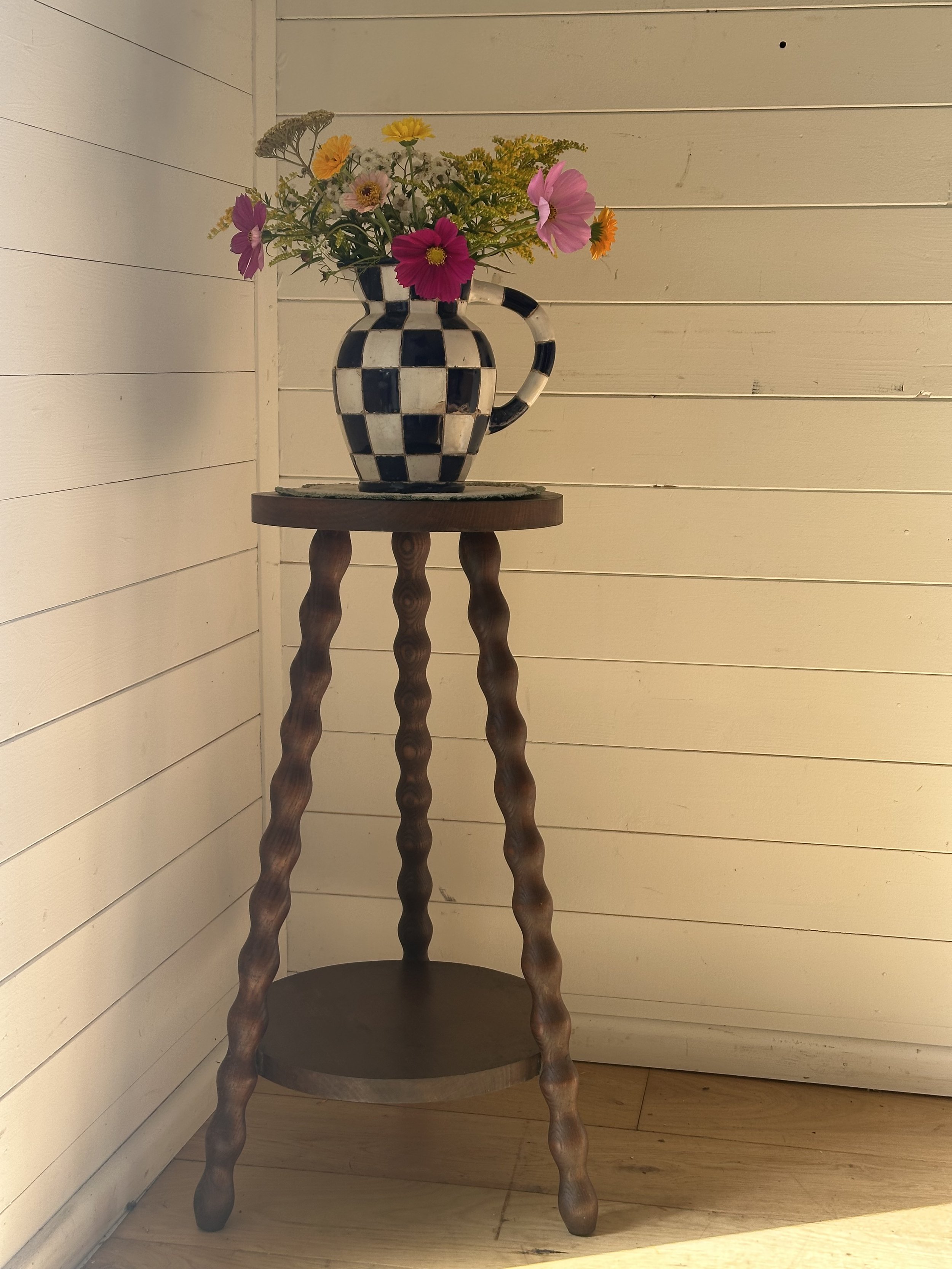 Gorgeous French Oak Bobbin Plant Stand