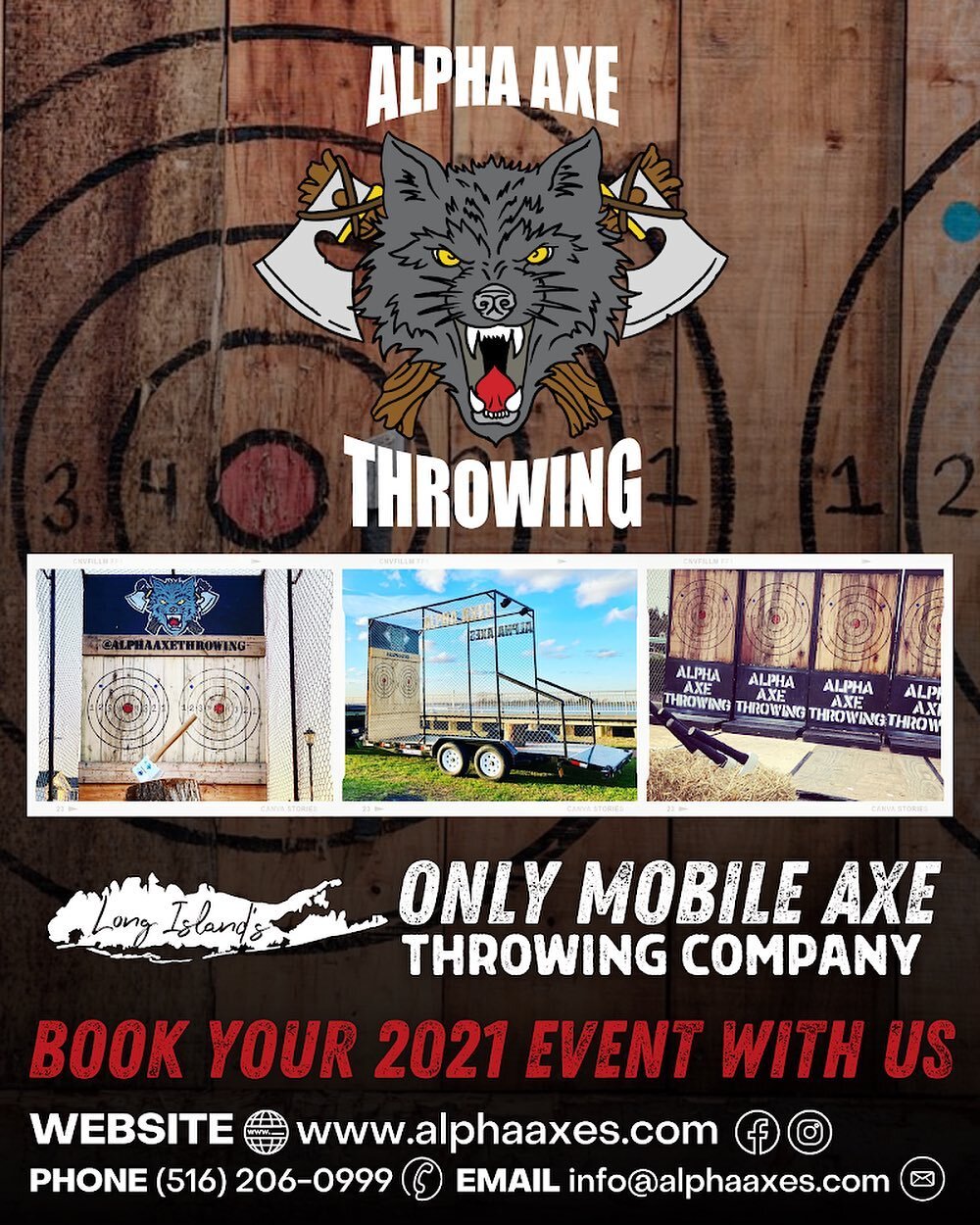 The ☀️ is out and it&rsquo;s time to plan!🎯
.
.
Bring axe throwing to YOUR next event or party!! We come to you and bring everything you&rsquo;d need for the full axe throwing experience! Have kids that will be attending? We have options for ALL age