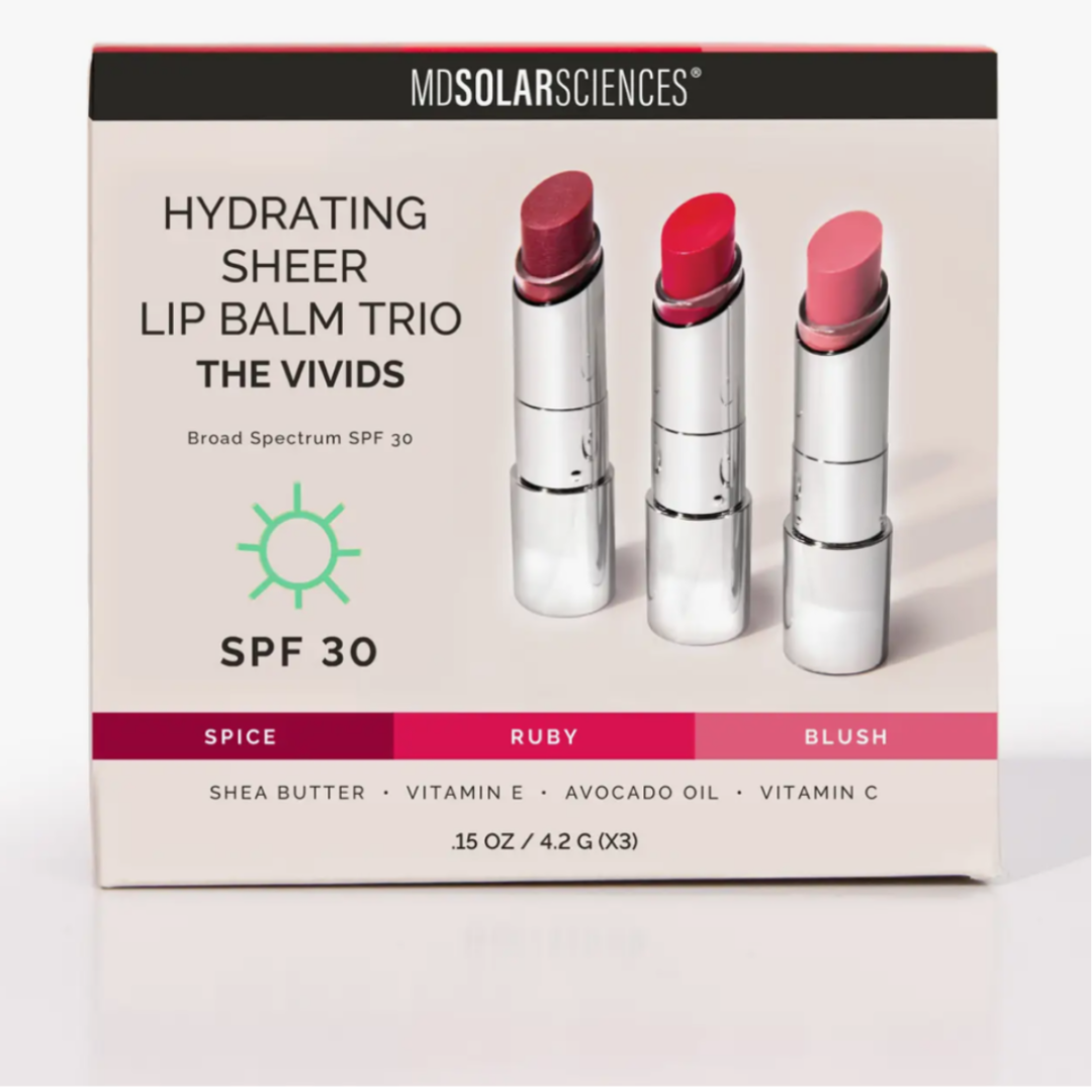 Hydrating Sheer Lip Balm Trio Spf 30- the Vivids