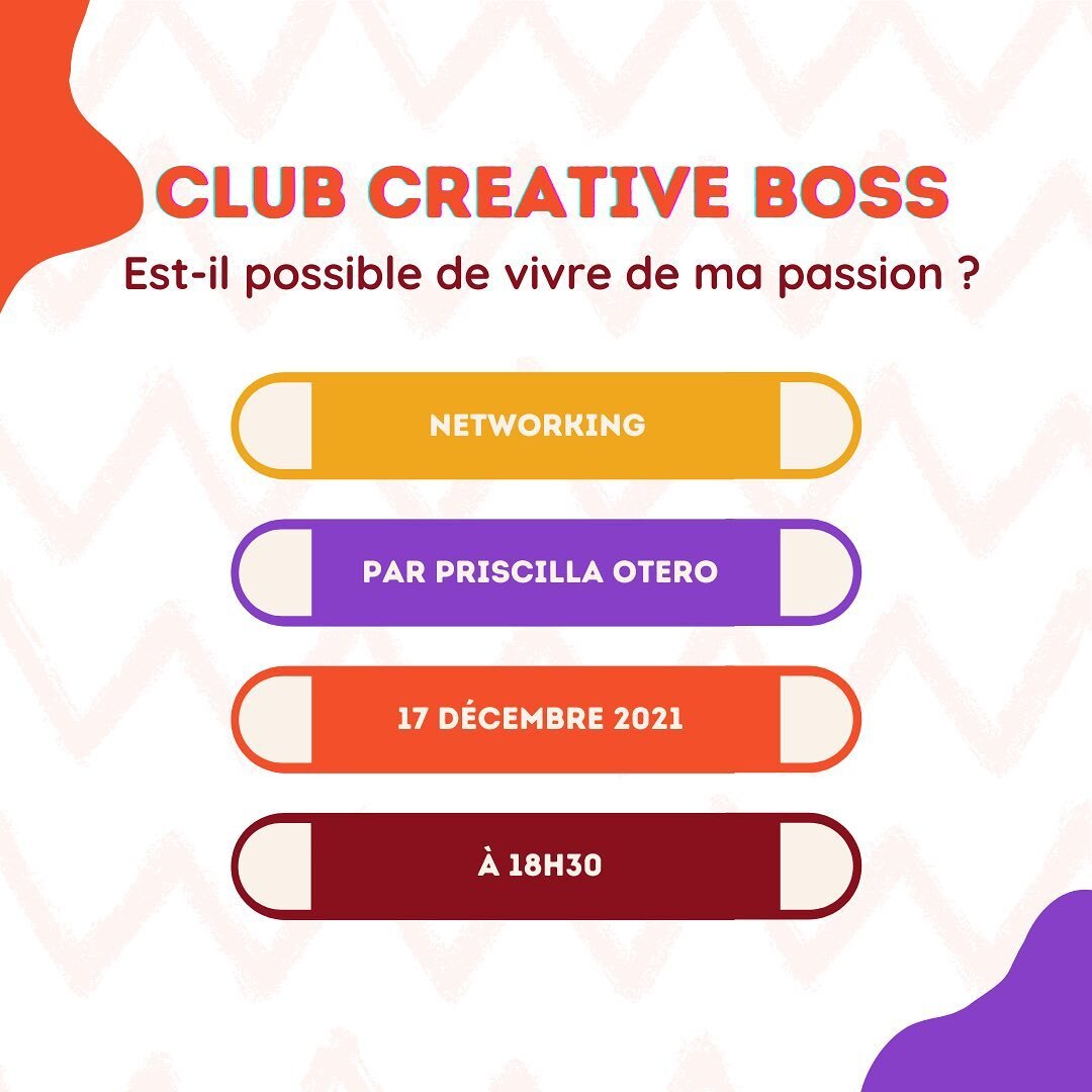 Une soir&eacute;e se pr&eacute;pare ! 👯&zwj;♀️

Les soir&eacute;es du Club des Creative Boss sont des rendez-vous mensuel autour d'un ap&eacute;ro avec l&rsquo;intervention d&rsquo;une entrepreneuse 💪

Au programme : 
🗣 Des sujets vari&eacute;s au