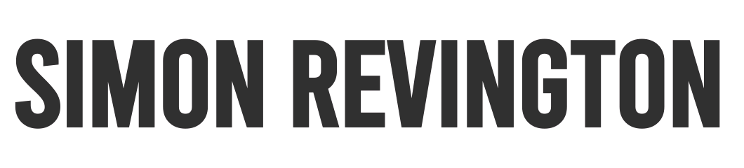 "SIMON REVINGTON" in bold, black capital letters