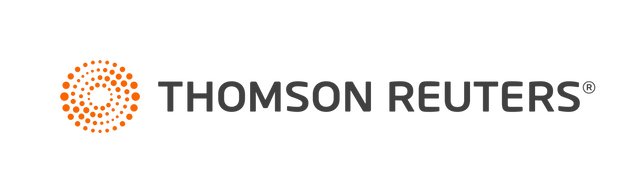 Thomson Reuters logo with an orange circular pattern to the left of the company name.