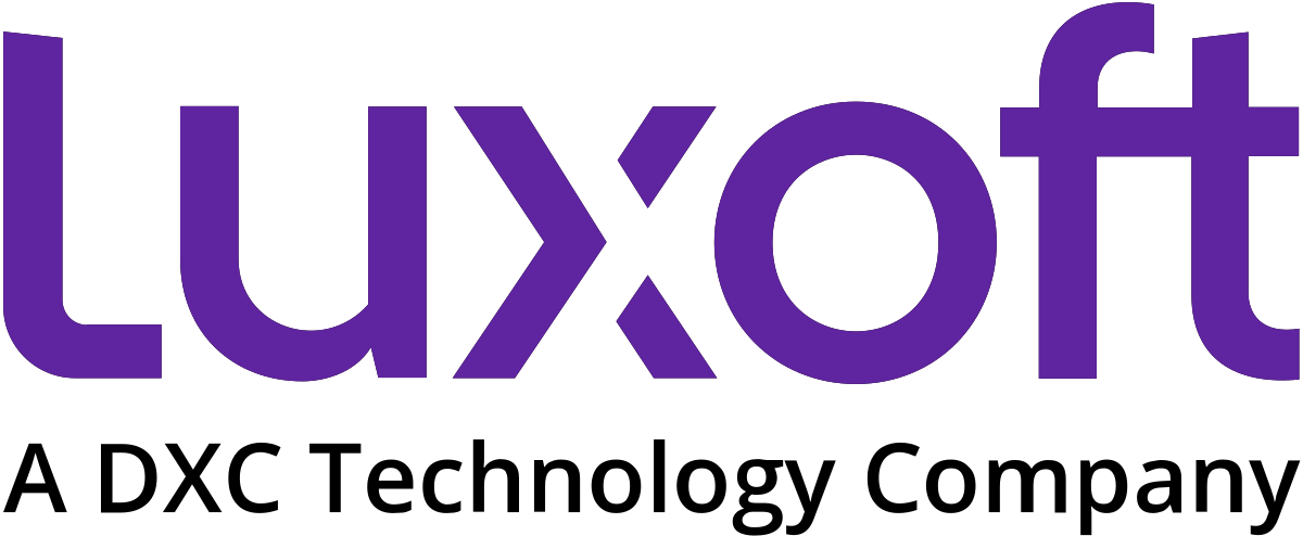 The image features the logo of Luxottica, a global eyewear manufacturer. The logo consists of the company name 'Luxottica' written in bold purple letters on a transparent background.