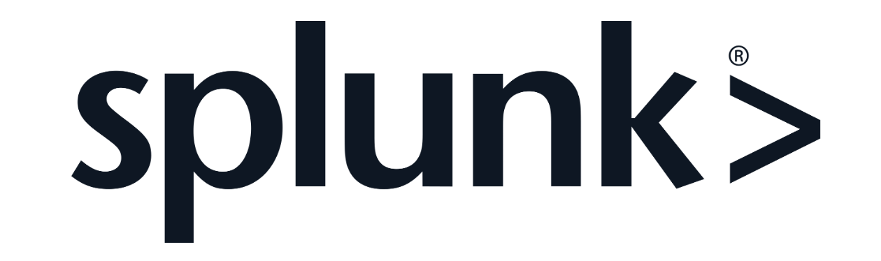 The logo of Splunk, a technology company, in black text with a stylized arrow bracket on the right.
