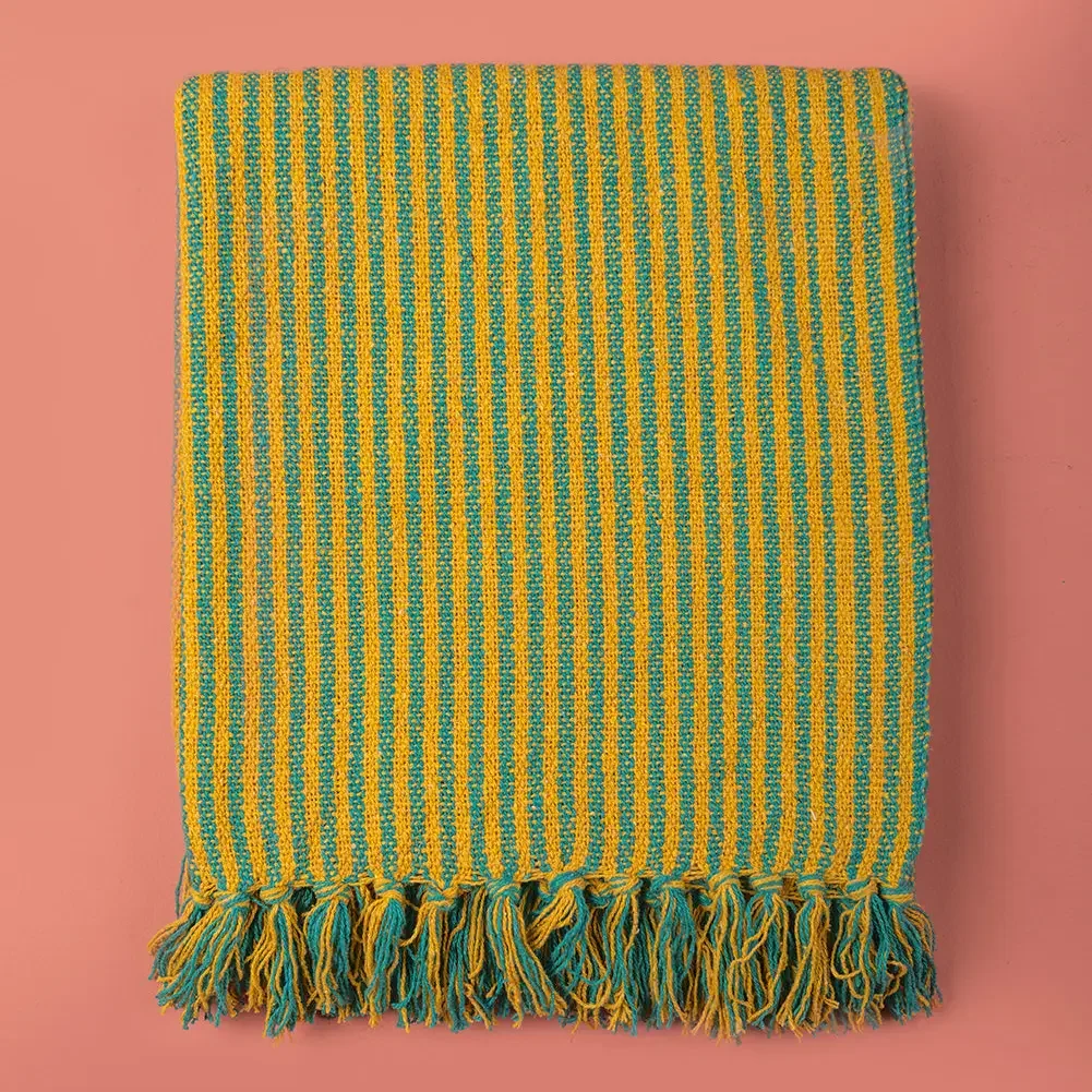 Yellow green throw folded.webp