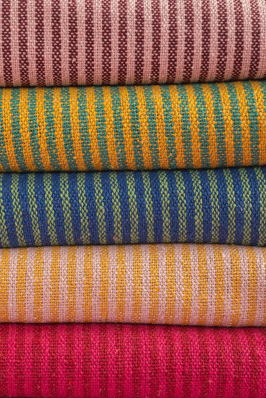 Recycled Cotton Striped Throw :  PREORDER