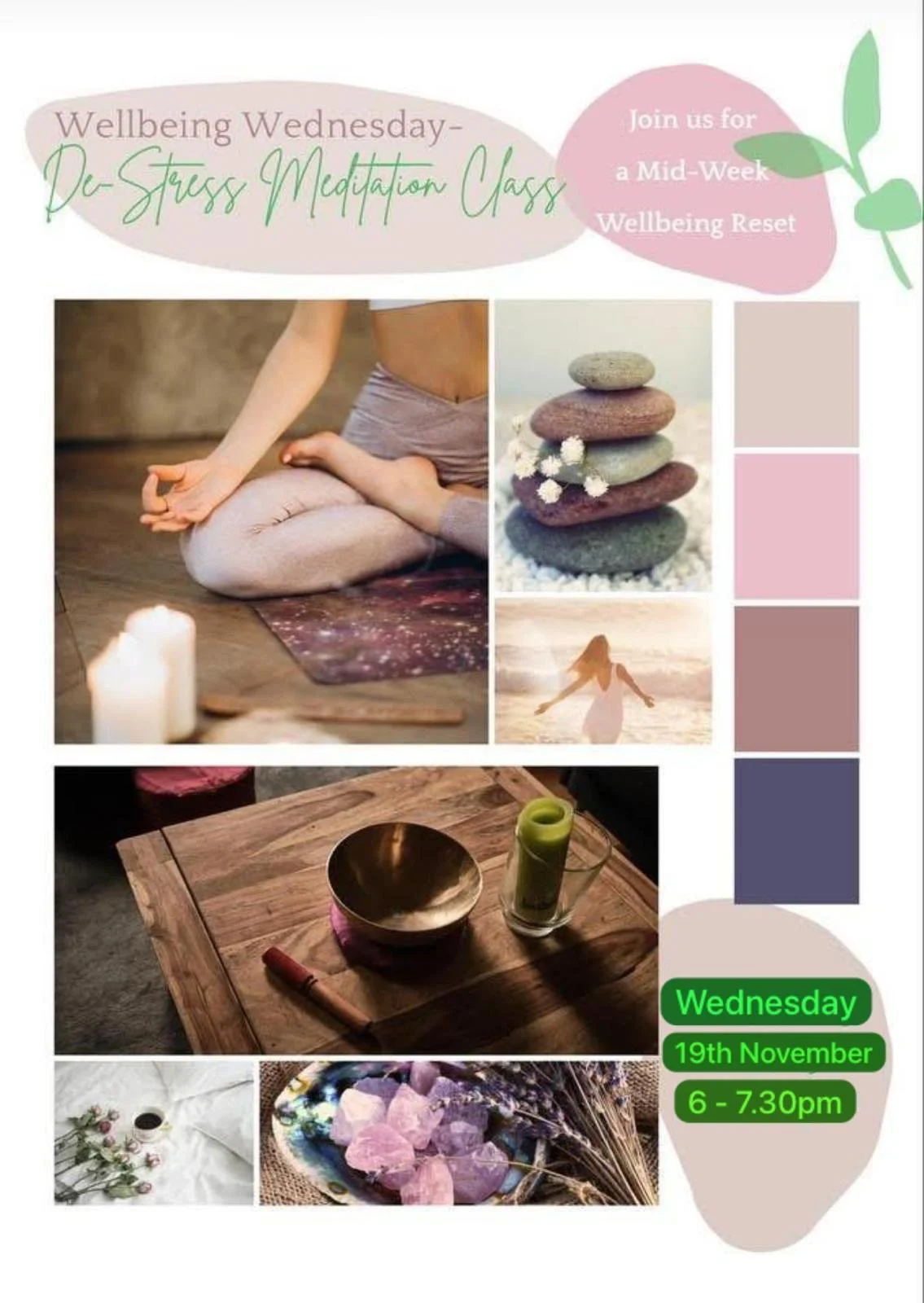 Well being Wednesday - Destress Meditation Class