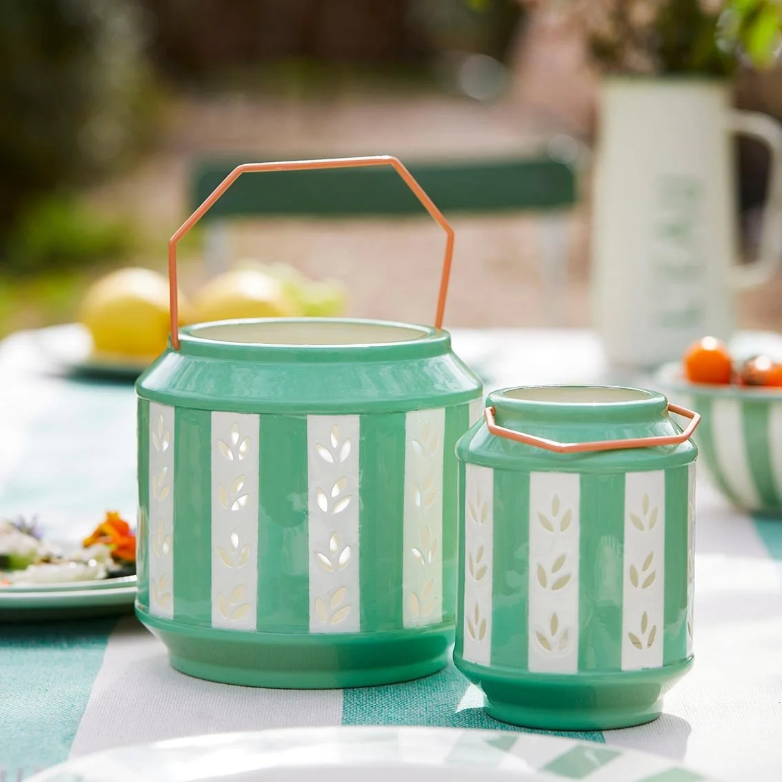 Green Enamel Lantern