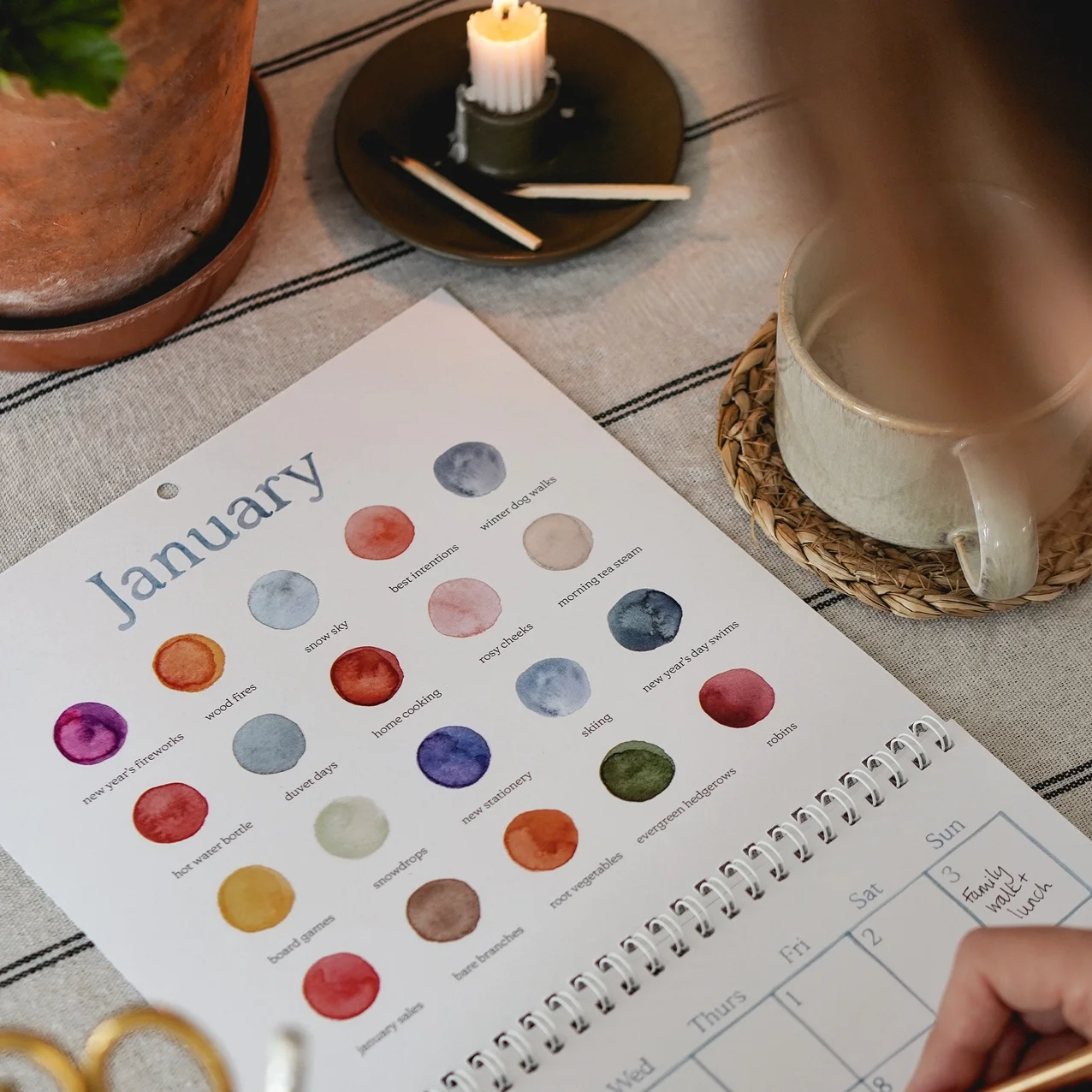 Colours of 2027 calendar