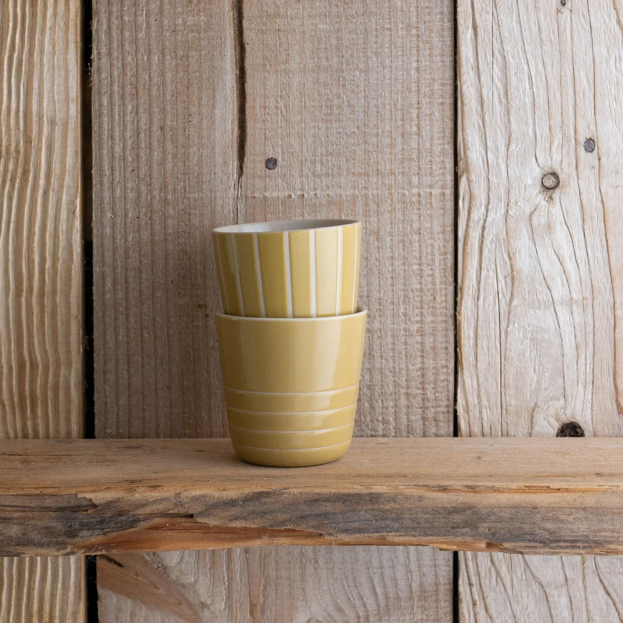 Vervain beaker - mustard yellow lifestyle.webp