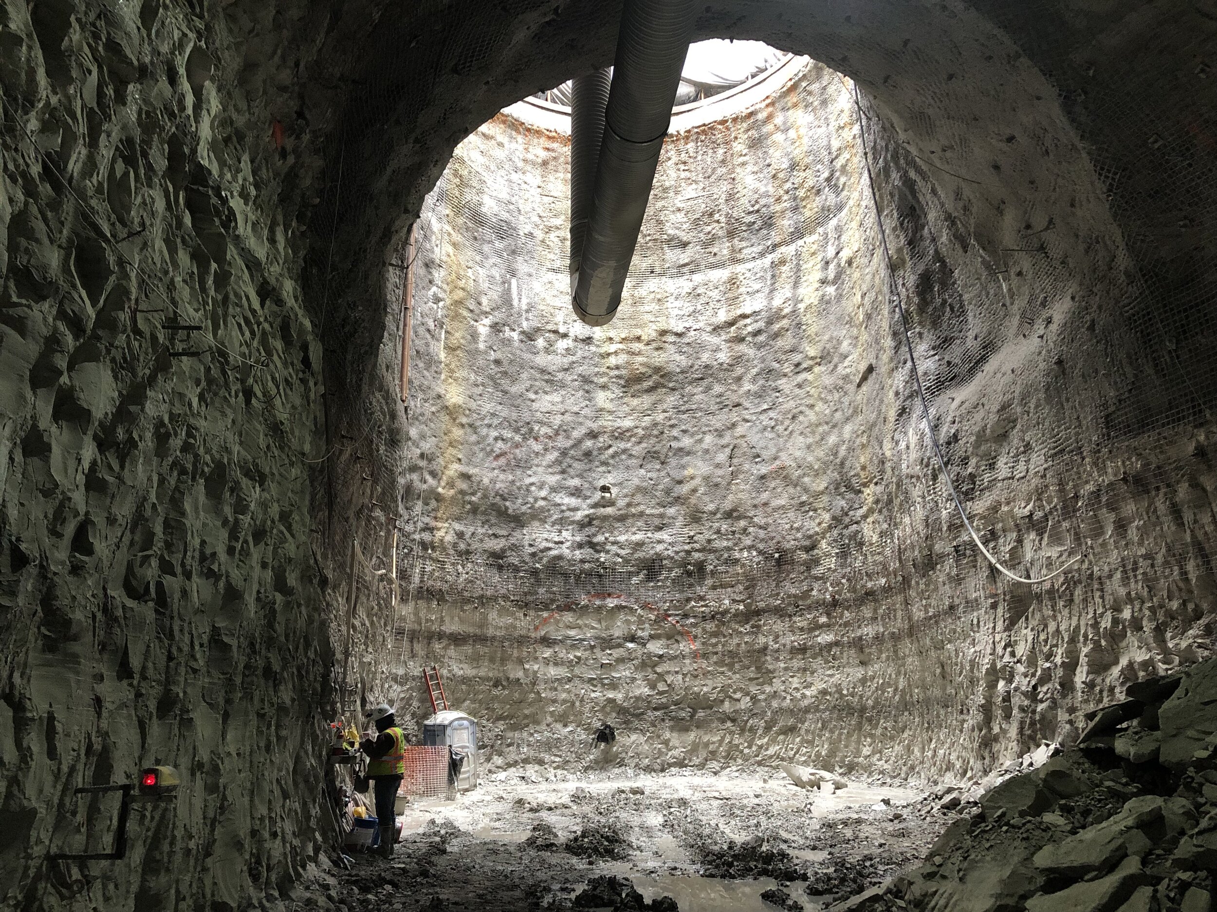 Looking Into the Outfall Shaft