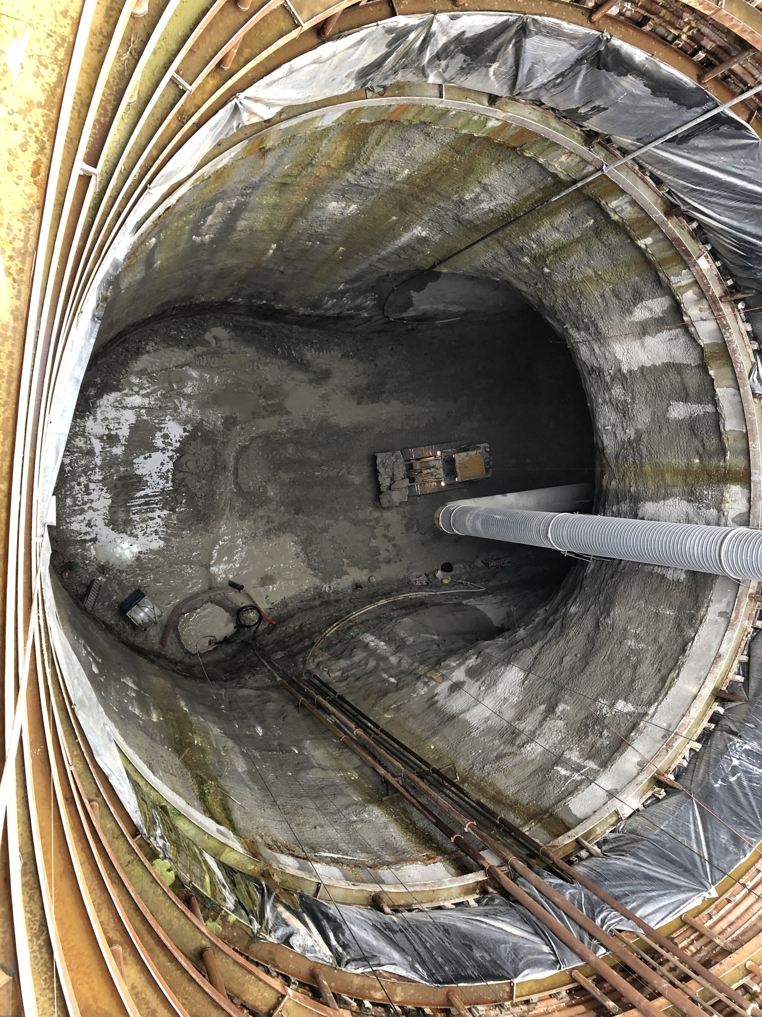 Looking Down Outfall Shaft 120.5-ft Down