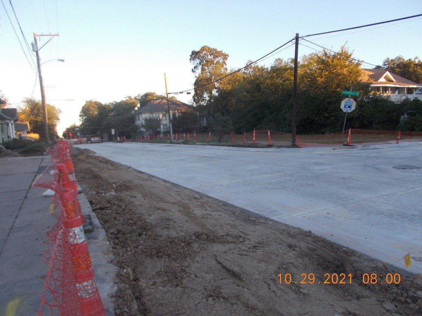 October 2021 - Concrete Pavement on N Carroll Avenue (from Worth St. to Junius St.)