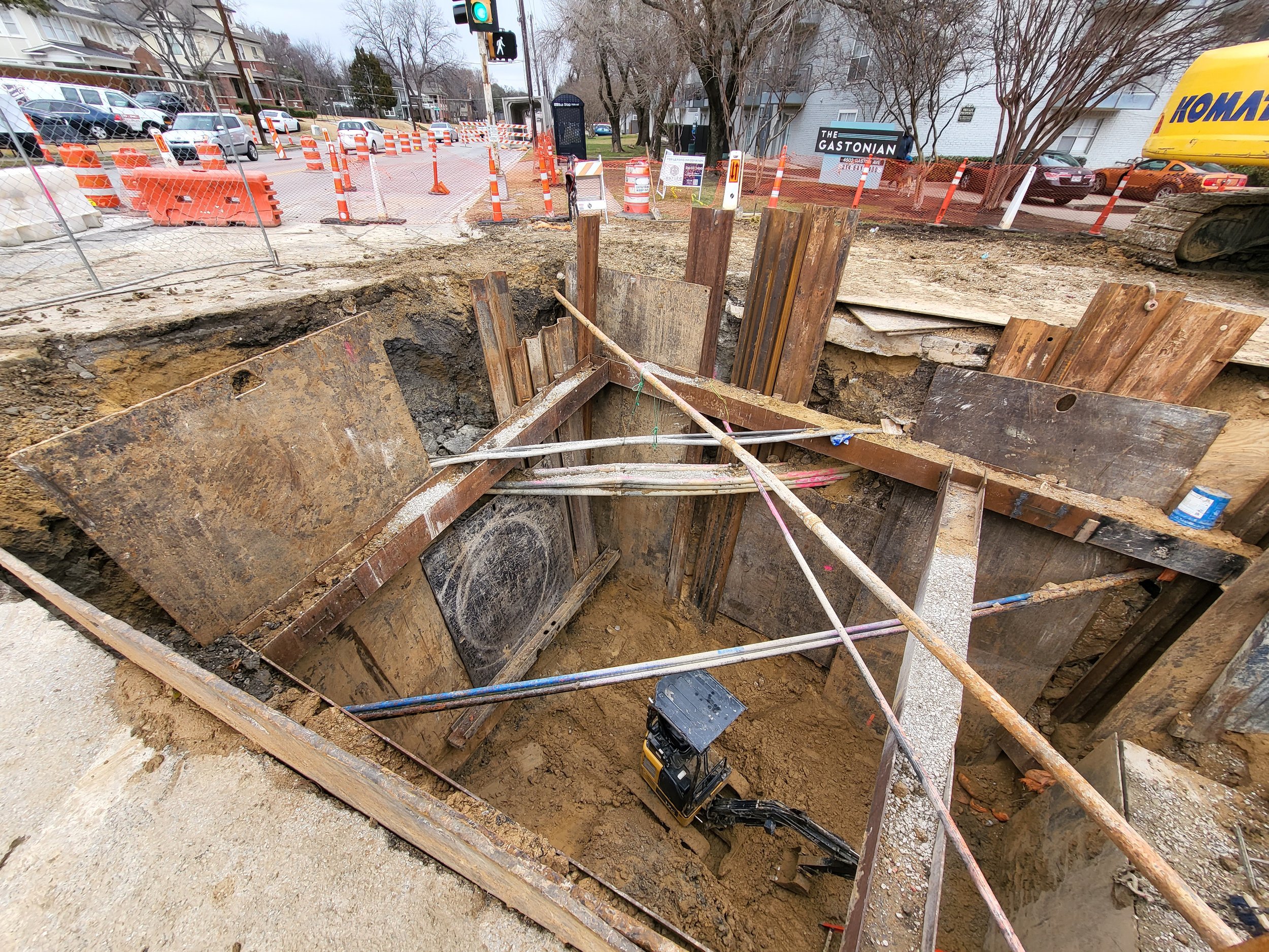 February 2022 - Excavation for Stormwater Line installation in Gaston Avenue and N. Carroll Avenue intersection