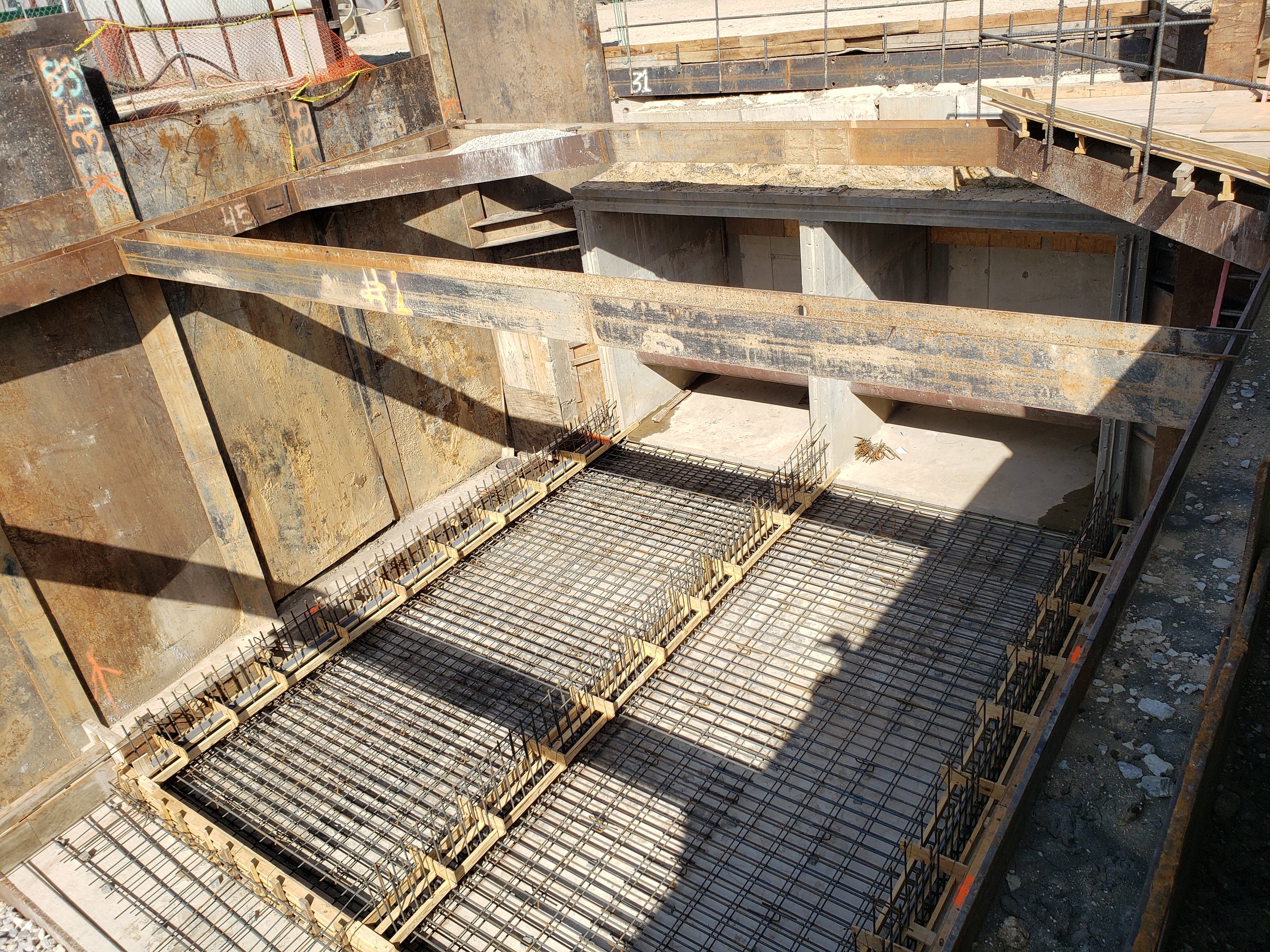 August 2021 - Foundation slab rebar for the Box Culvert between the Junction Structure and the Intake Structure