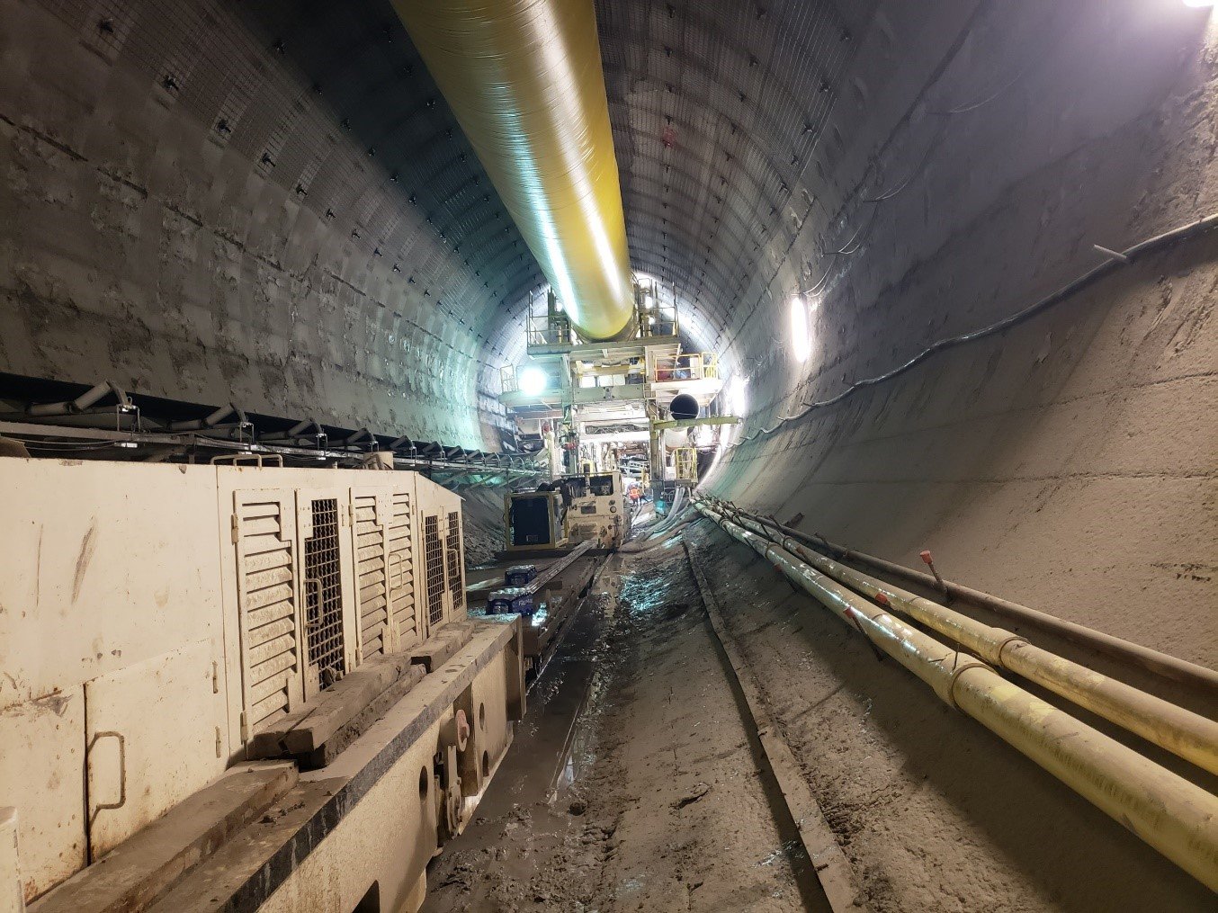 June 2021 - View from behind the TBM towards the Tunnel Heading
