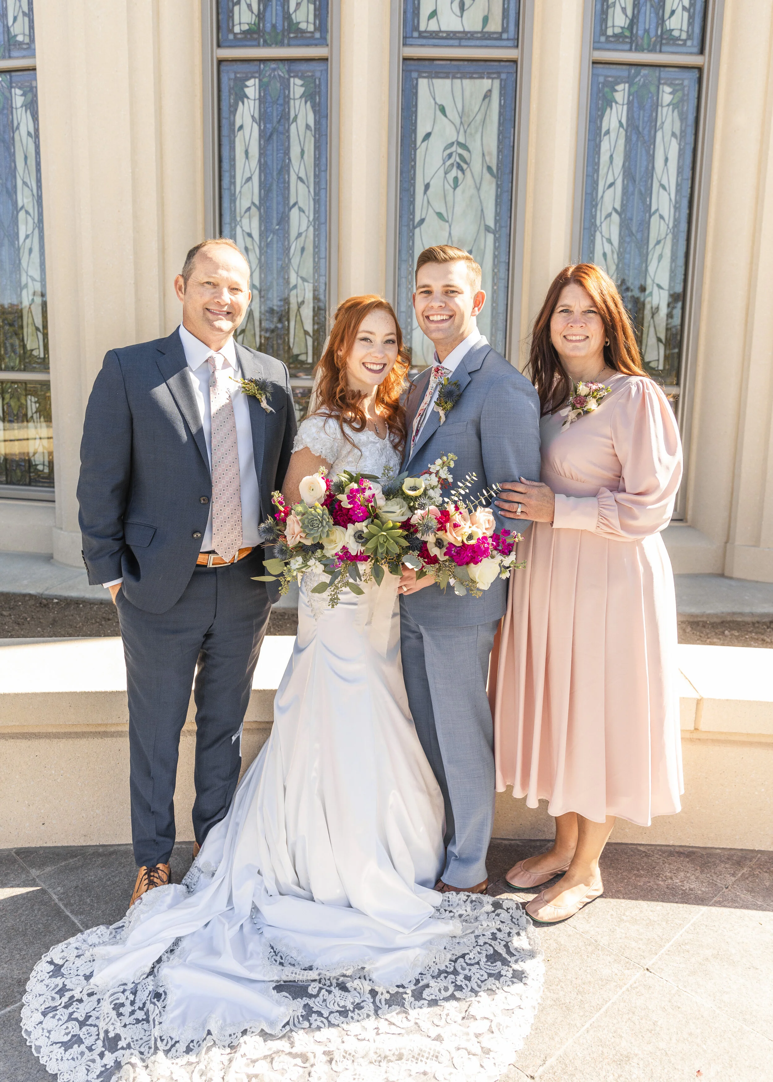  beautiful wedding dress train modest lds wedding dress inspiration goals and ideas wedding hairstyle inspiration glowing family mother and father of the bride or groom picture with the in laws bride wedding bouquet inspiration ideas and goals bright