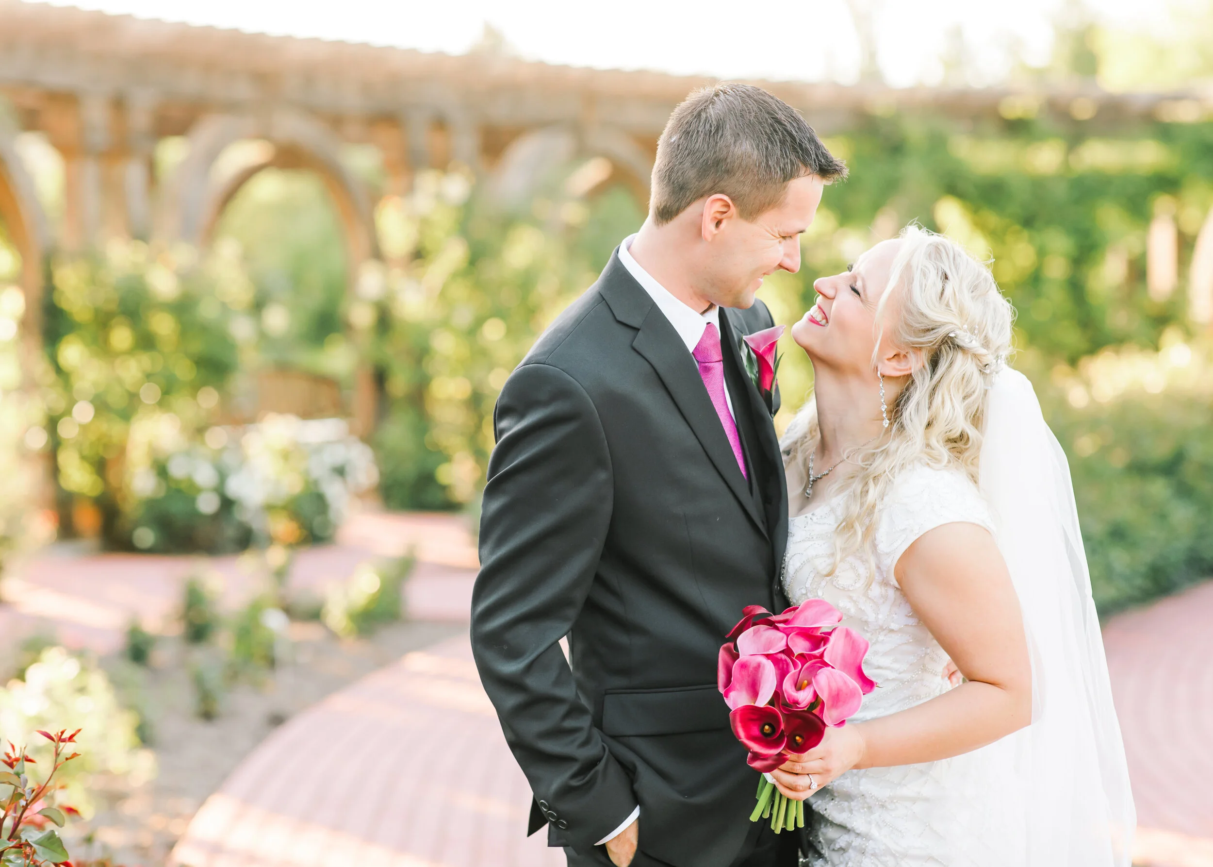  classic wedding photo shoot classic black suit beautiful photo shoot location    beautiful simple elegant wedding bouquet inspiration modest wedding dress short sleeved wedding dress inspiration hot pink wedding color inspiration tie and boutonniere