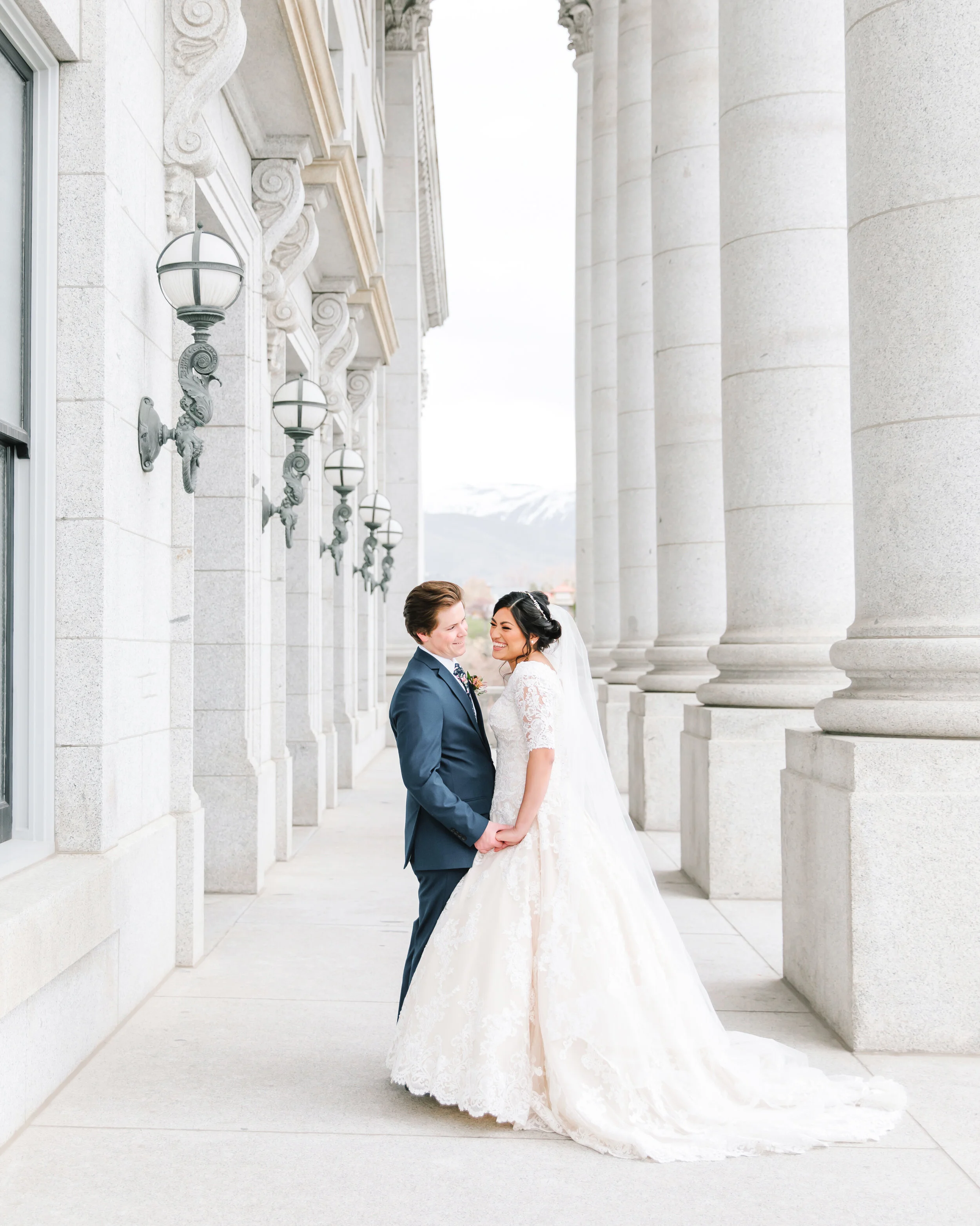  beautiful princess wedding dress inspiration wedding attire inspiration elbow length sleeves perfect winter wedding dress capital building photo shoot inspiration beautiful building couple pose inspiration bright whites wedding formals inspiration #