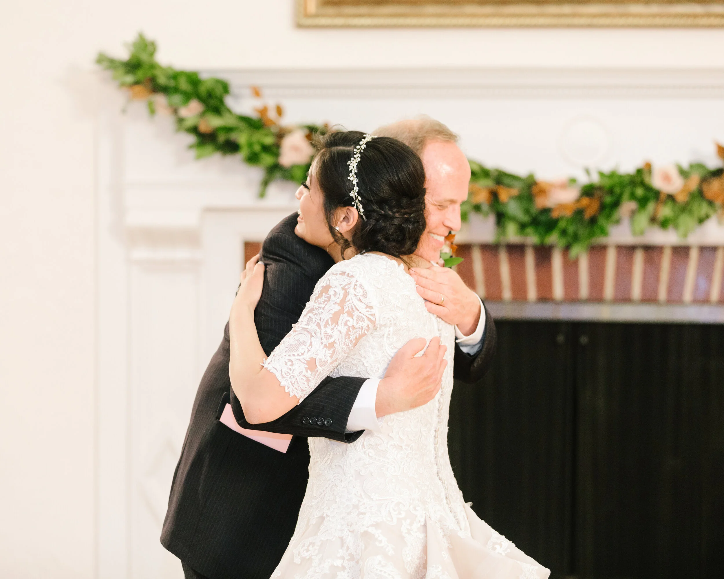  adorable father of the bride hug wedding day special moments utah professional photographer capturing the perfect wedding day moments bride and father of the bride sharing a sweet tender moment the love a father has for his daughter father and daugh