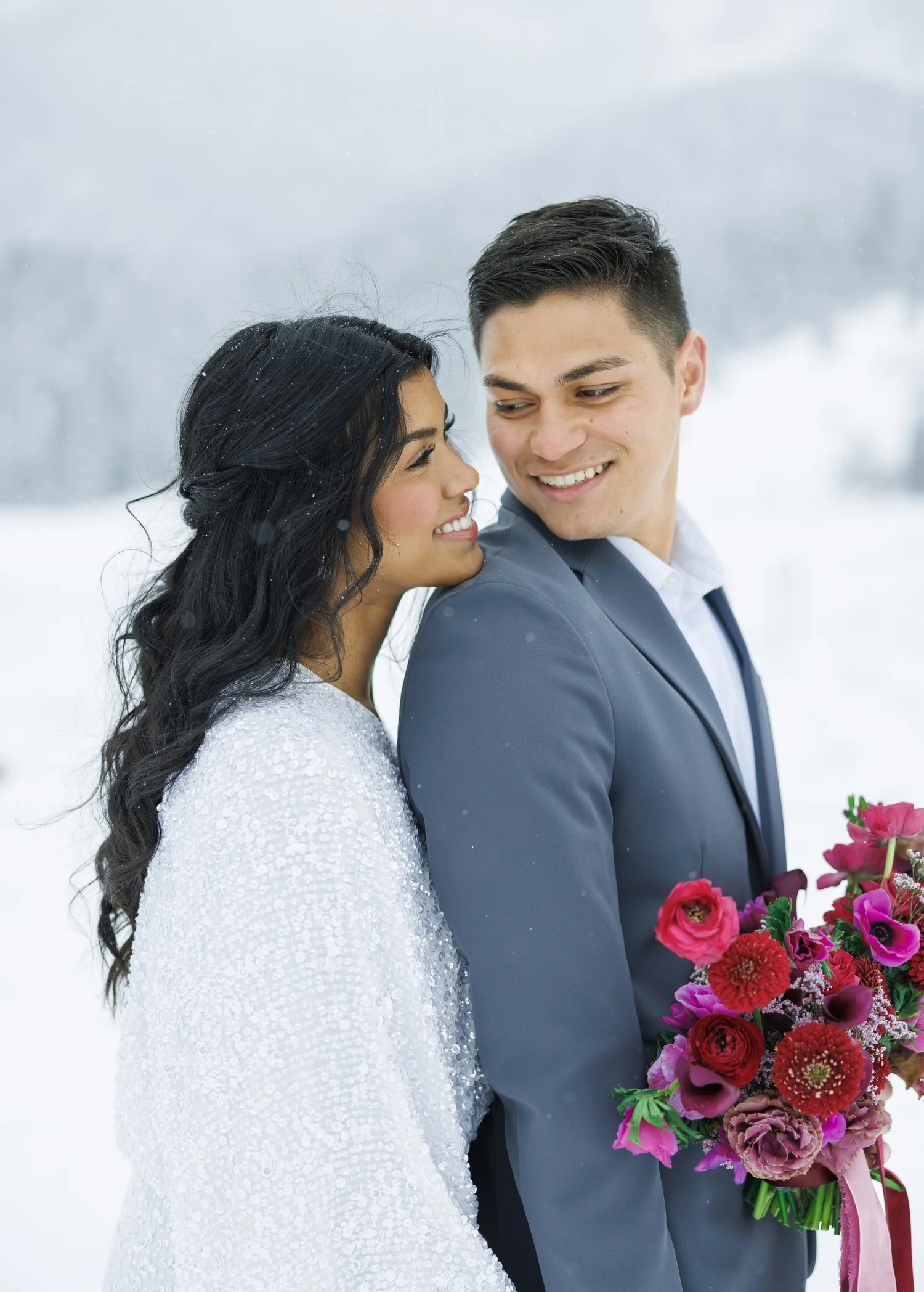 winter mountain wedding dress Lacune