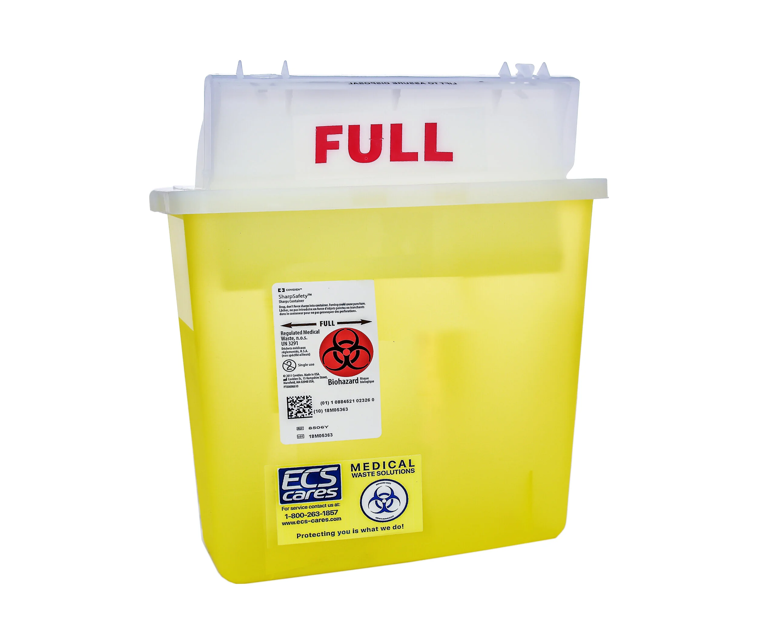 COVIDIEN 8525Y 12-QUART SHARPSSAFETY (Case of 20)