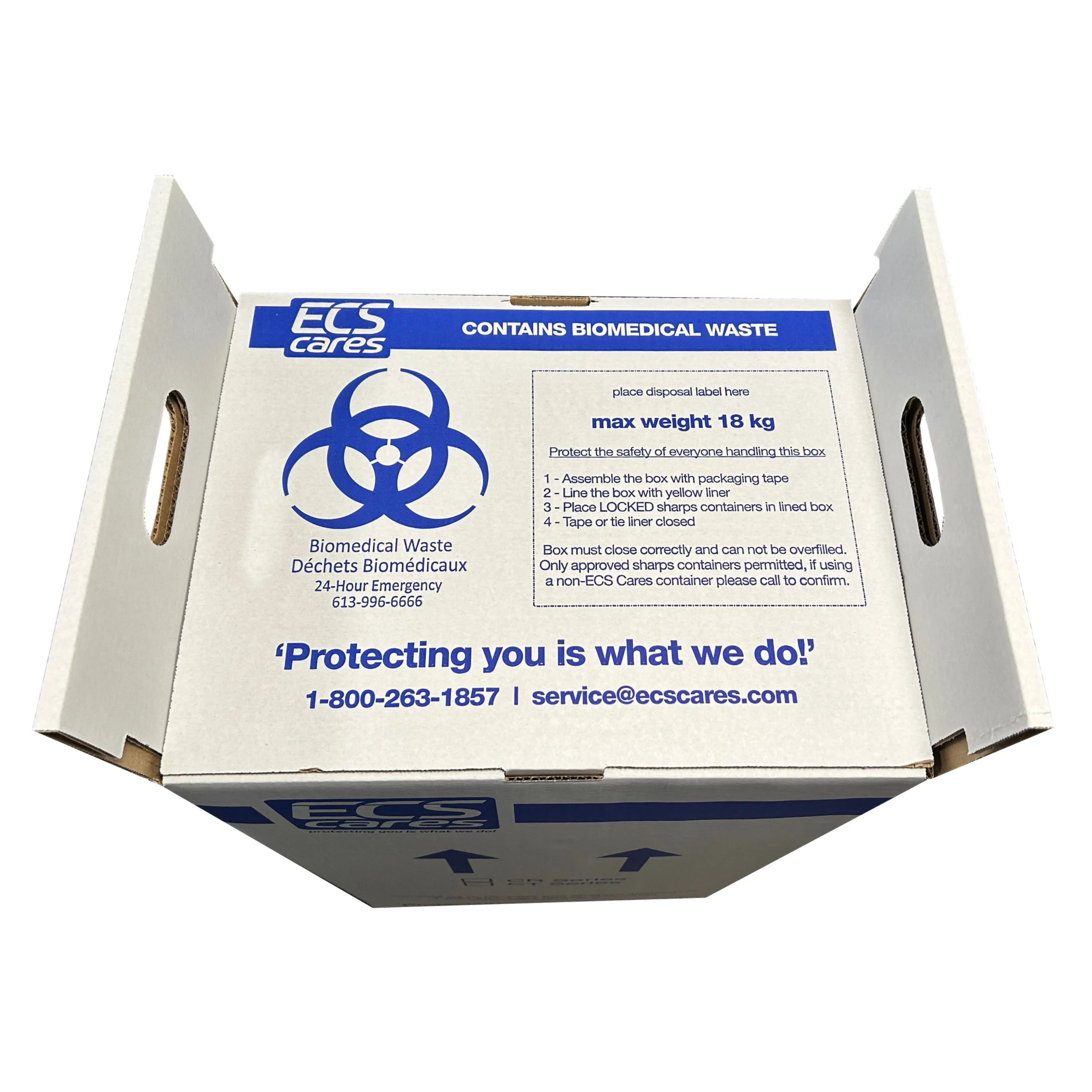 ECS Cares Tall Biomedical Sharps Box