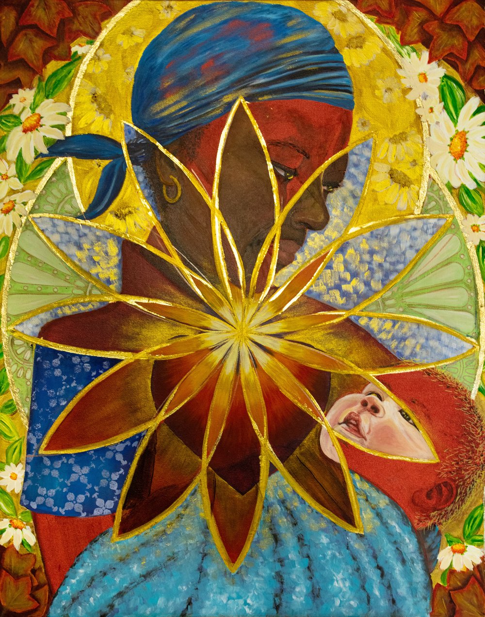 Copy of A BLESSED LIFE Acrylic and gold leaf on canvas 560x705mm Amanda Ross-McDonald2023 .jpeg