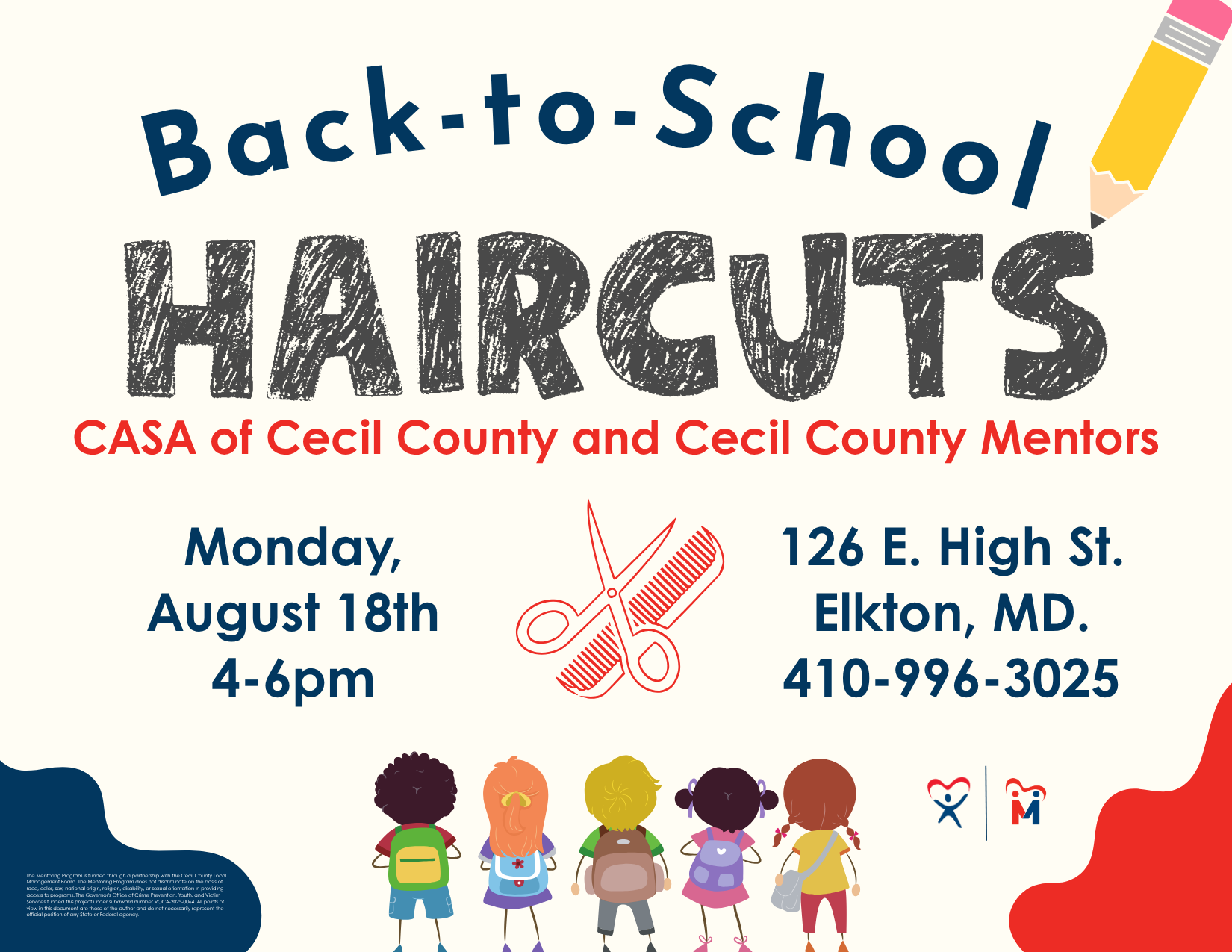 Back- to- School Haircuts with CASA of Cecil County and Cecil County Mentors