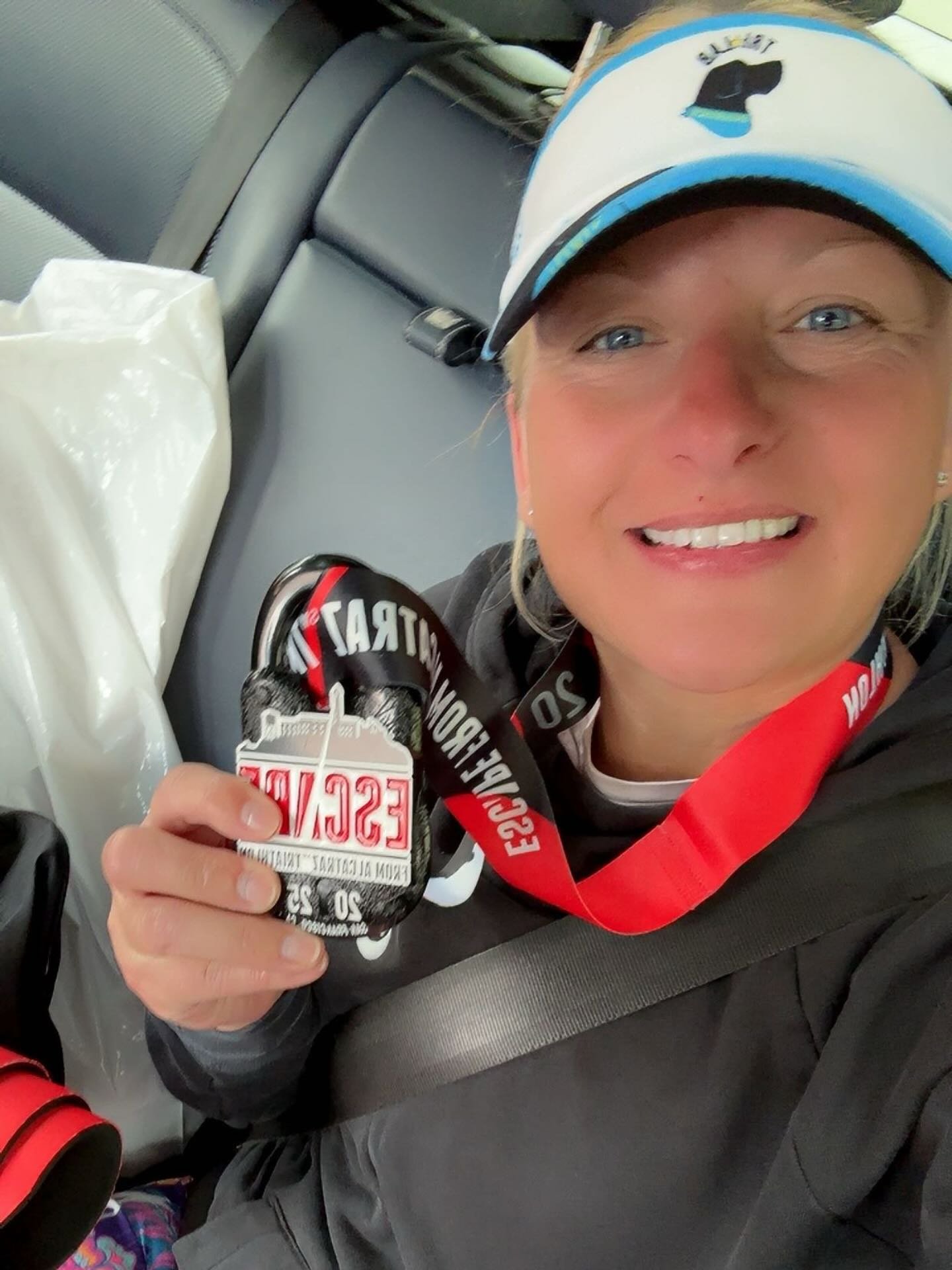 Medal Monday! Congratulations to Michelle at an amazing job @escapealcatraztri. We  had to plan workouts around a shift schedule, kids activities, and vacations but she did the work and got to experience and finish one of the most challenging triathl