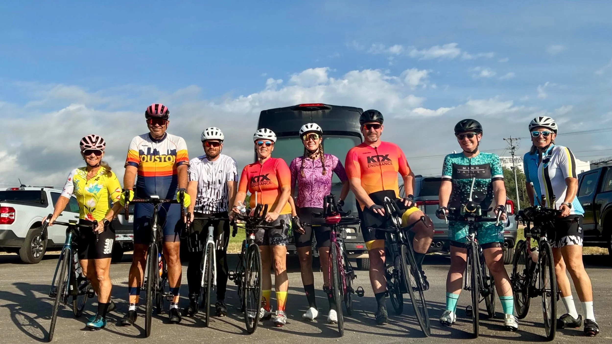 Fun, hot, windy, hilly ride, chip seal ride in Shiner yesterday. Woozers those 50 miles took more than Little Elm 56 miles in March. And we all know how Little Elm was. 
The farmland and open land made up for the chip seal and all the lovely wind and