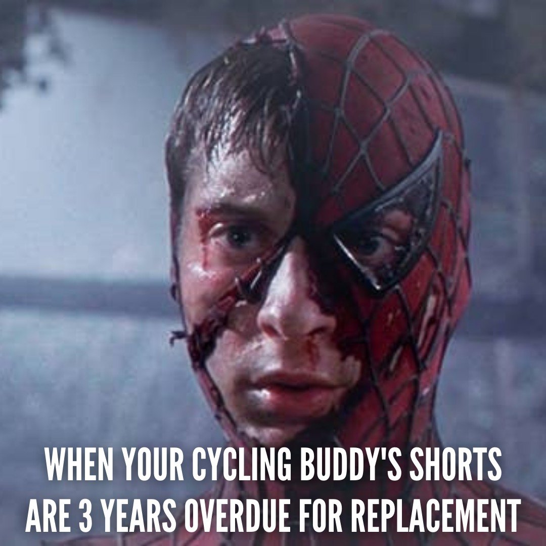 Friday Funny! 

Happy Friday, we hope you are not stuck behind your friend with the see through shorts on your ride this weekend. 😜
.
#fridayfunny #humor #justlaugh #cyclingjoke #triathloncoach