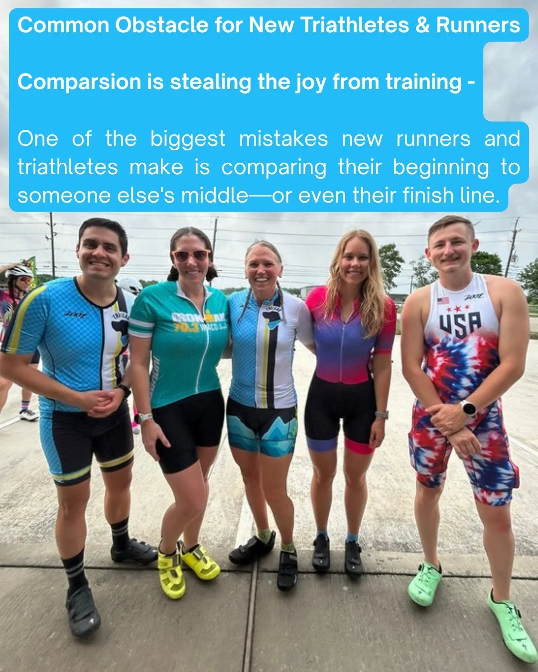 Comparison is stealing the joy from training -

You see their highlight reel.
You don't see the work behind it.

The athlete you should compare yourself to is YOURSELF. Your journey is your own.
Did you run a little farther?
Did you show up when you 