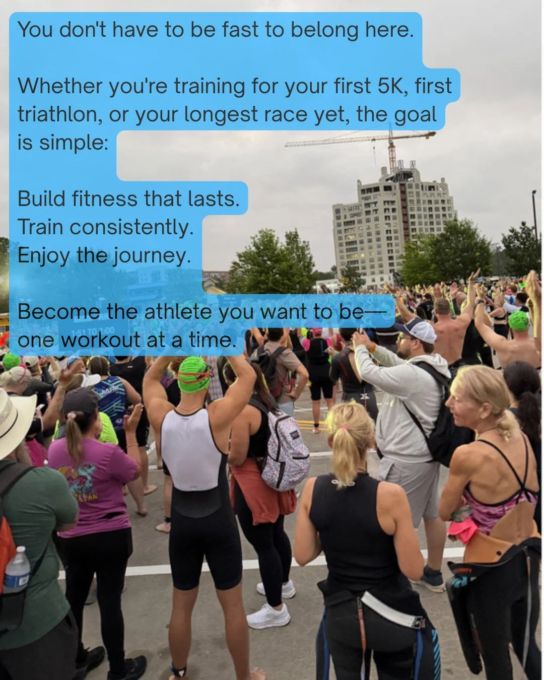 You don't have to be fast to belong here.

Too many athletes wait until they're "fitter," "faster," or "more experienced" before they feel like they belong in the running or triathlon community.

The truth? You belong th