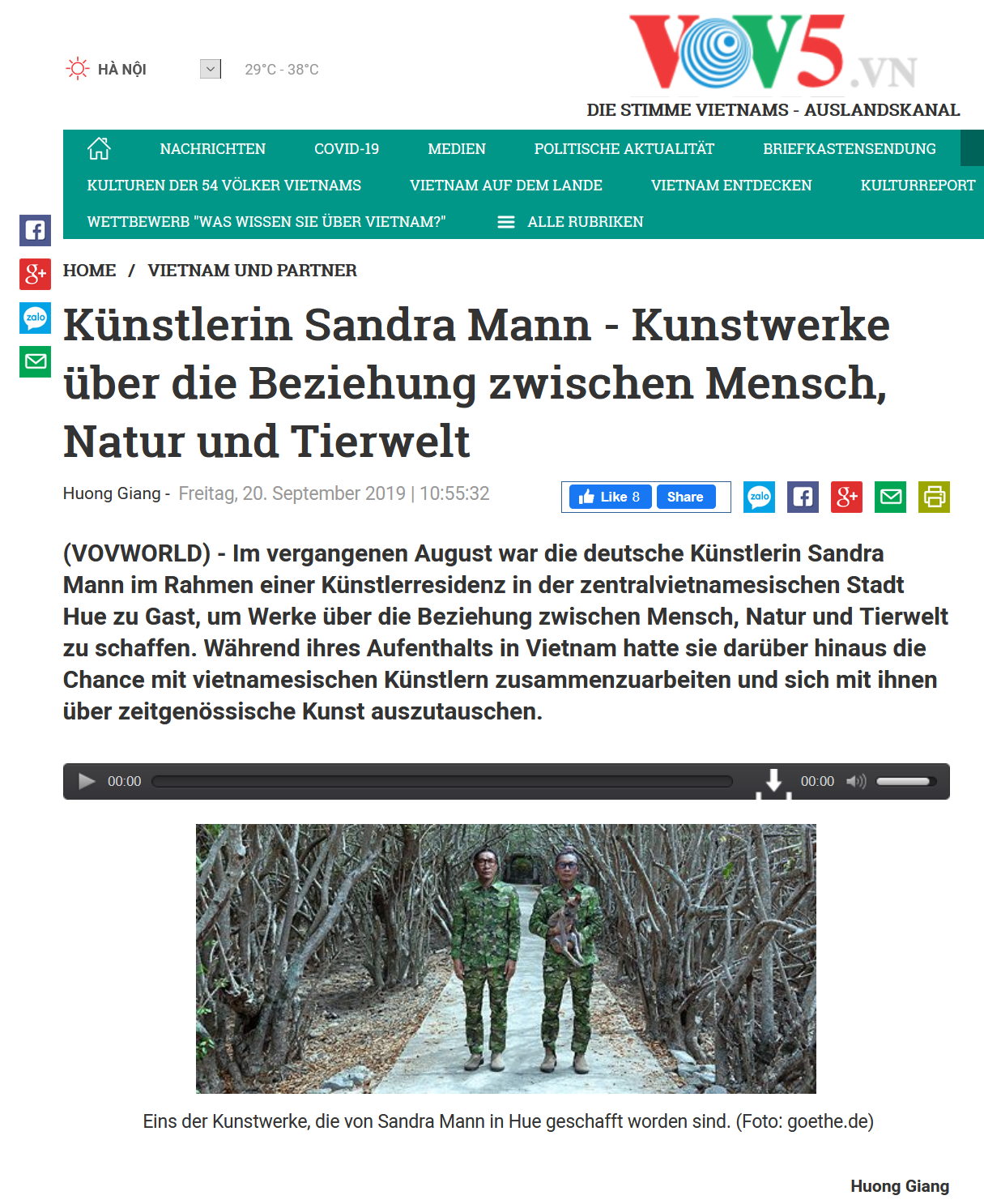 VOV5 Vietnam Interview Sandra Mann im Goethe-Institut Hanoi