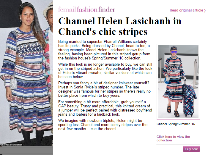 Fashion Finder | Daily Mail: Channel Lasichanh