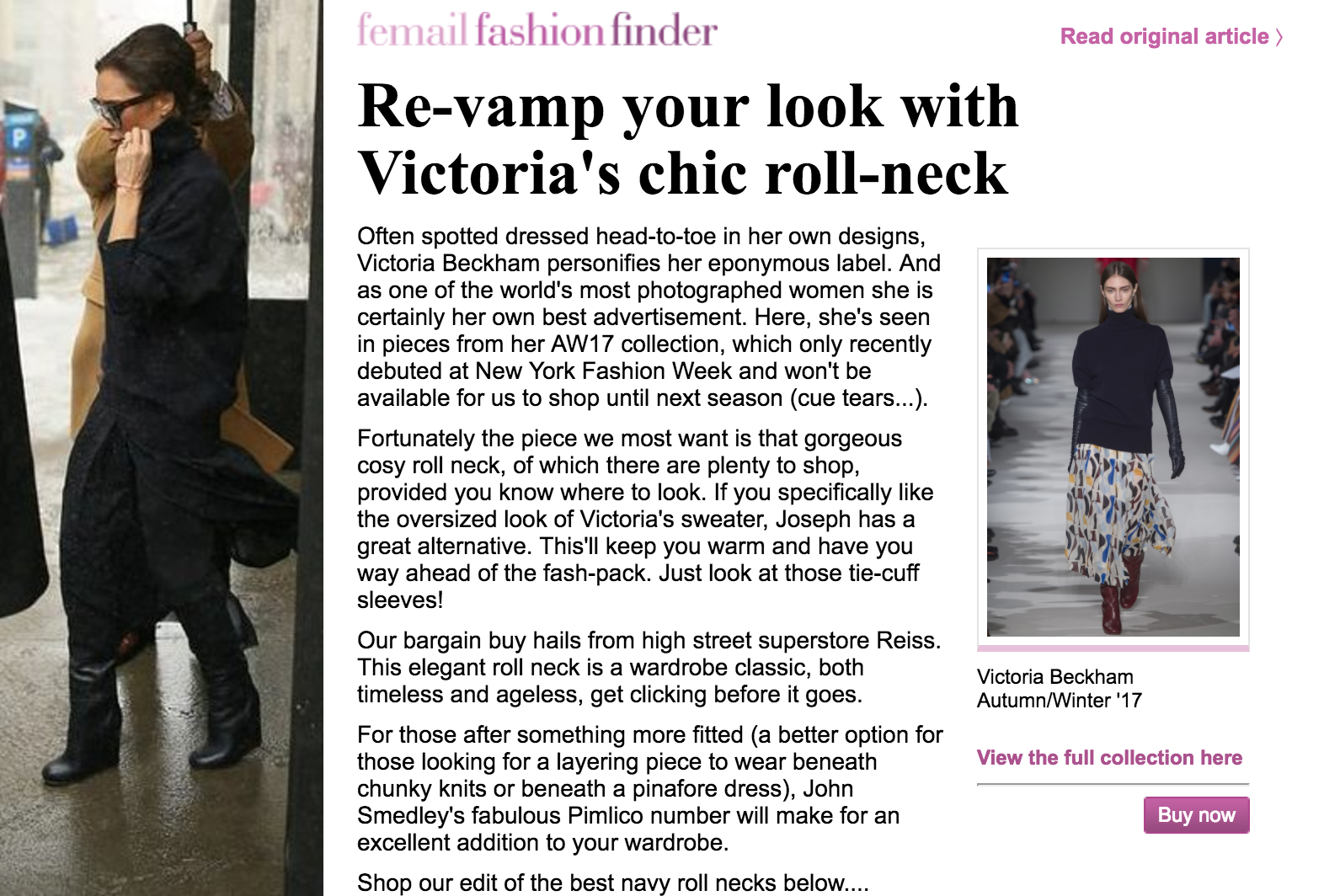 Fashion Finder | Daily Mail: Victoria Beckham