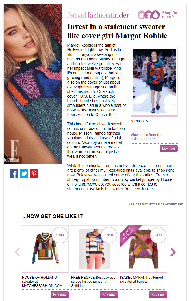 Invest In A Statement Sweater Like Cover Girl Margot Robbie