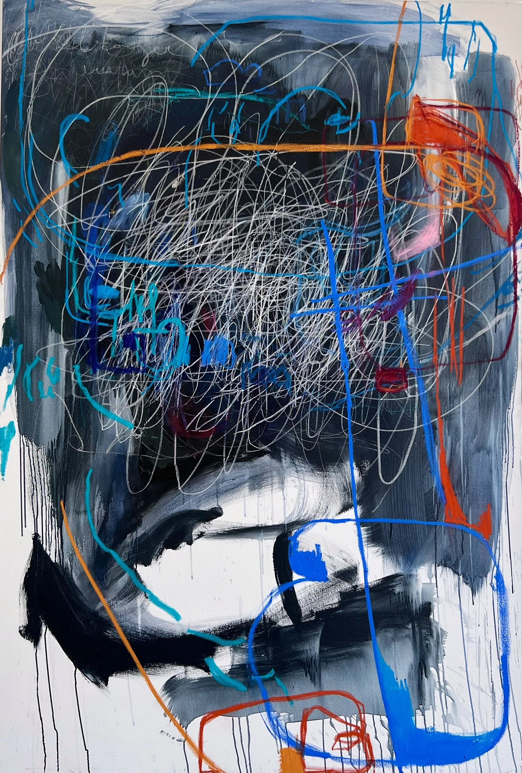 Fever Dream • acrylic, pencil, and oil stick on canvas • 197 x 130 cm • 2021 (Copy)