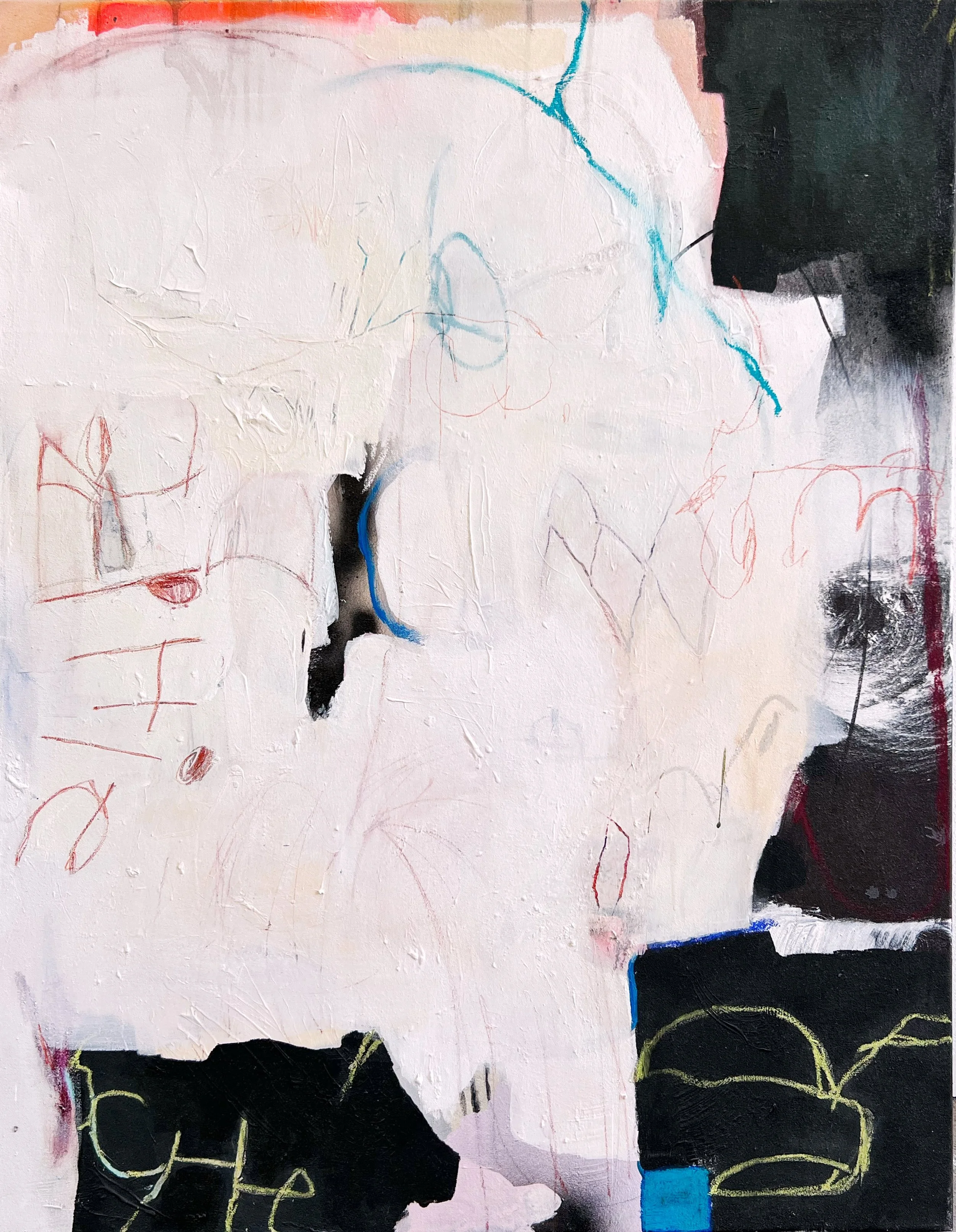 Schemin' • Acrylic, oil stick, conte and spray on canvas • 90 x 116 cm • 2021 (Copy)