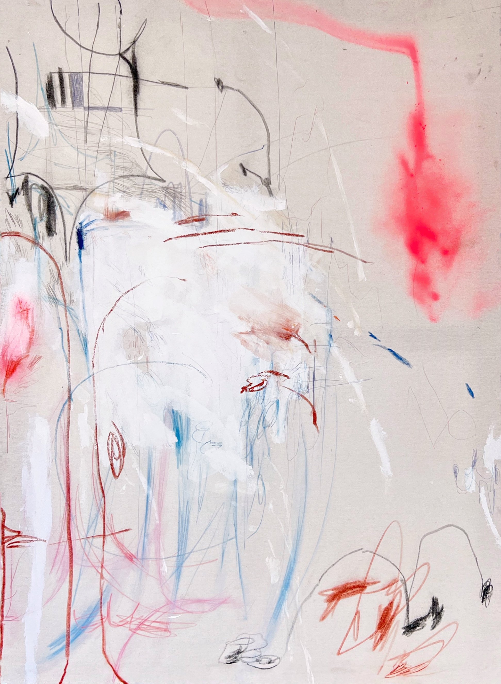 In Your Head • Spray, acrylic, conte and pen on canvas • 151 x 109 cm • 2022 (Copy)