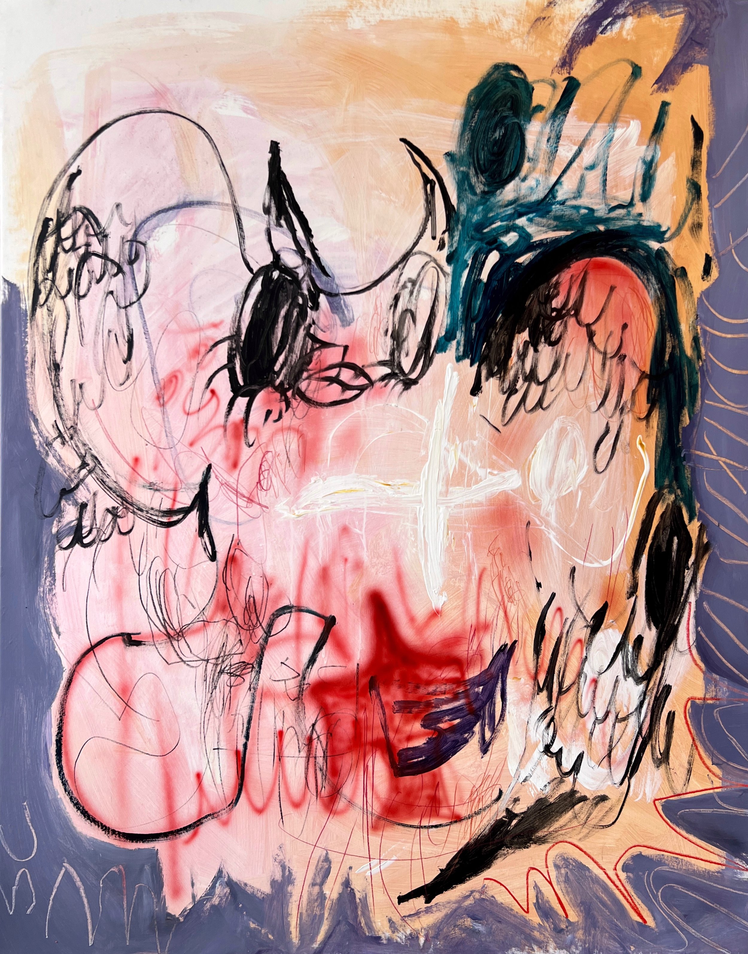 Hot Concrete • Acrylic, spray, and pastel on canvas • 200 x 140 cm • 2020 (Copy)