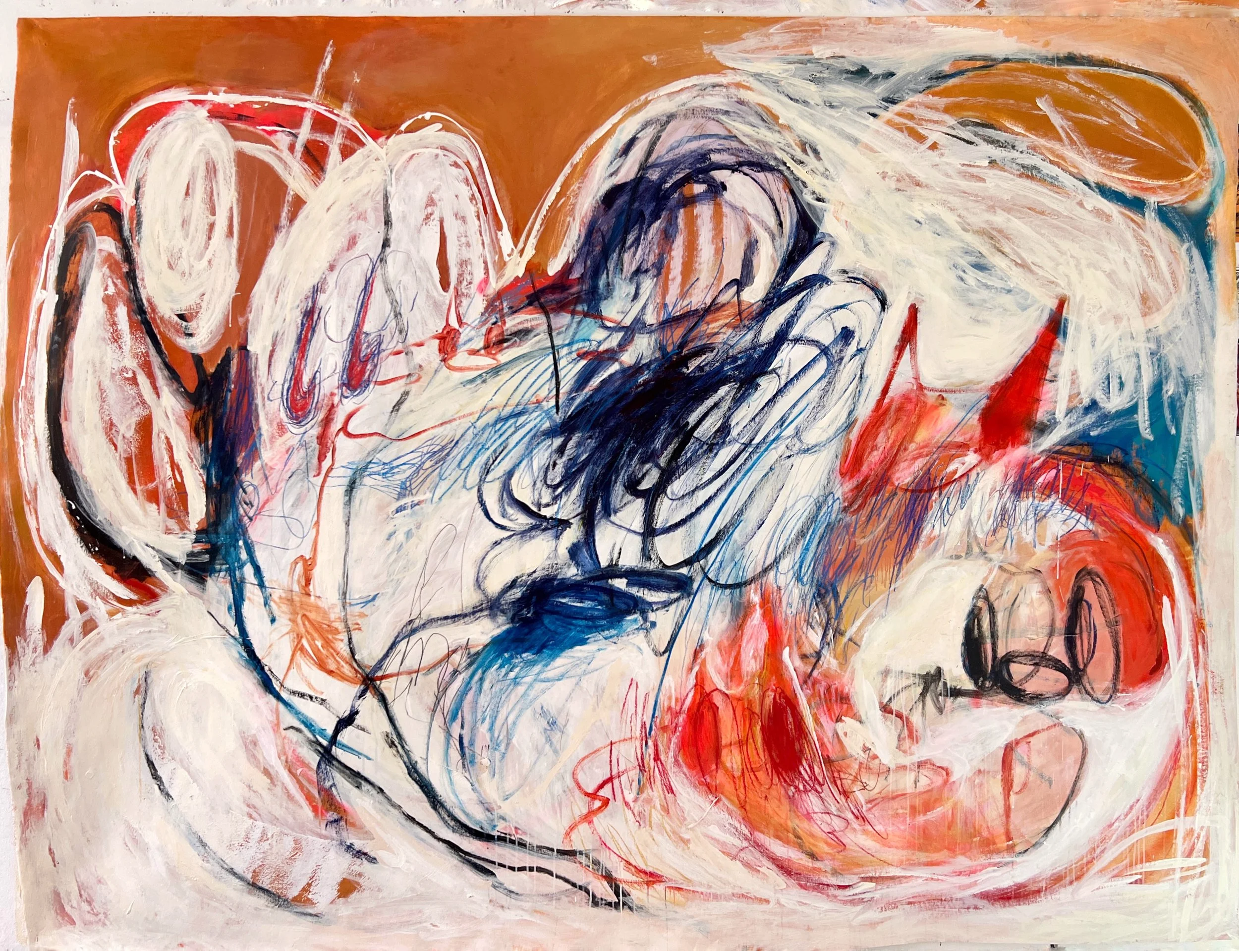 Won't Dissolve • Acrylic, spray, oil stick and graphite on canvas • 146 x 114 cm • 2021 • SOLD (Copy)