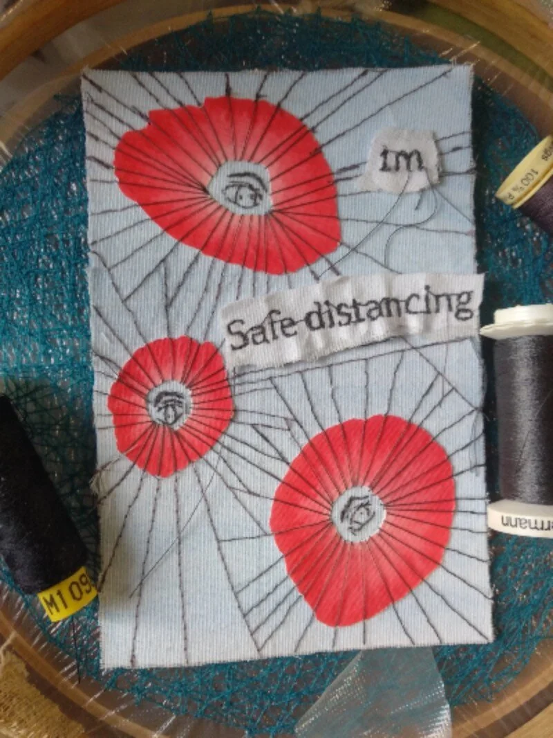 Social distancing - part of the postcard series The Growing Covid-19 Lexicon