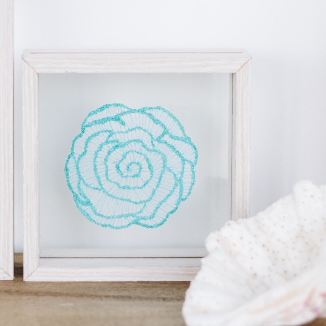 Coral art using free motion embroidery