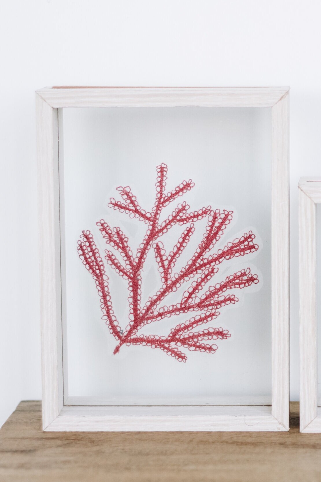 Coral art using free motion embroidery