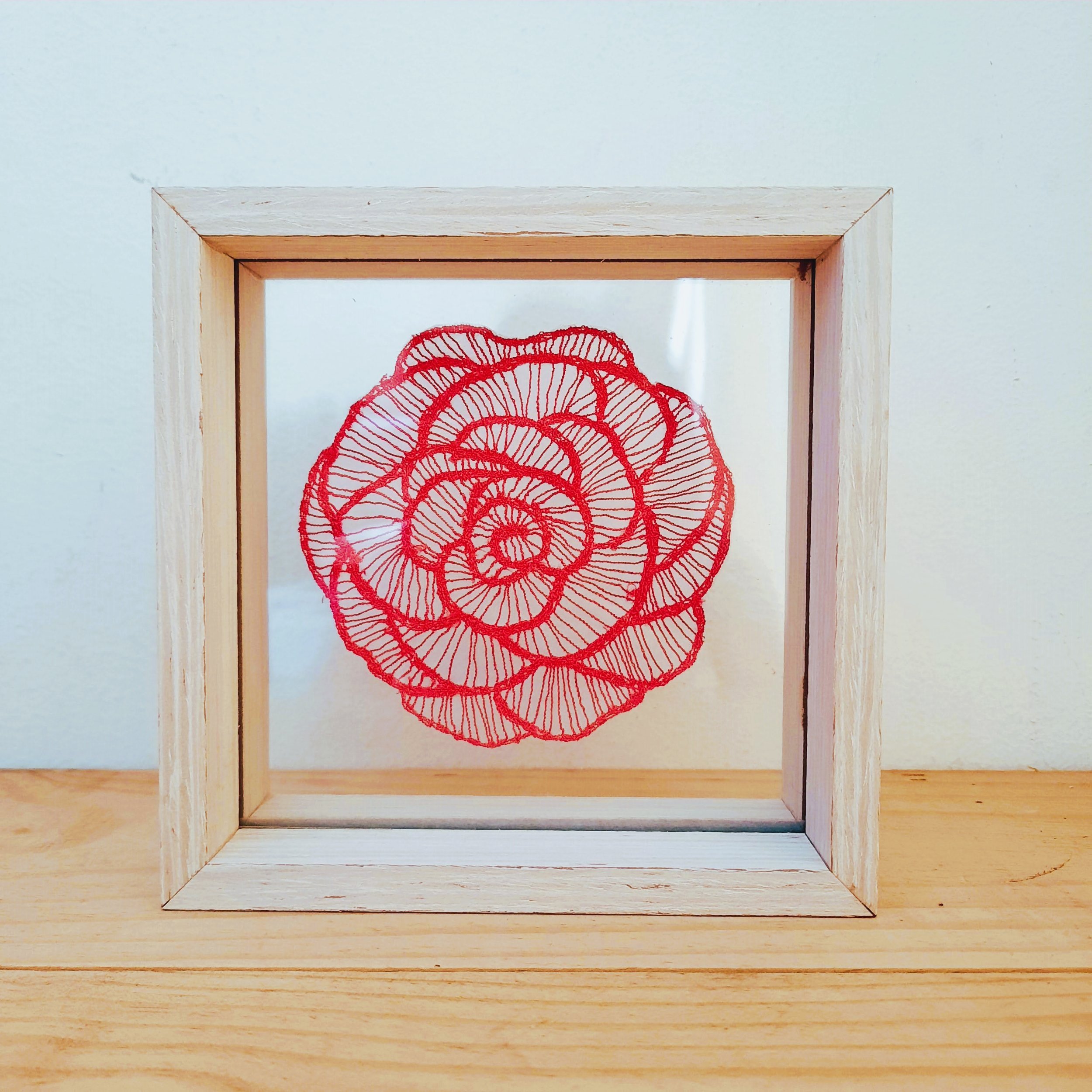 Coral art using free motion embroidery